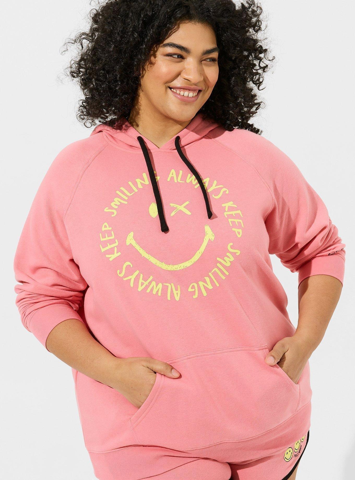 Smiley Cozy Fleece Checkered Hoodie