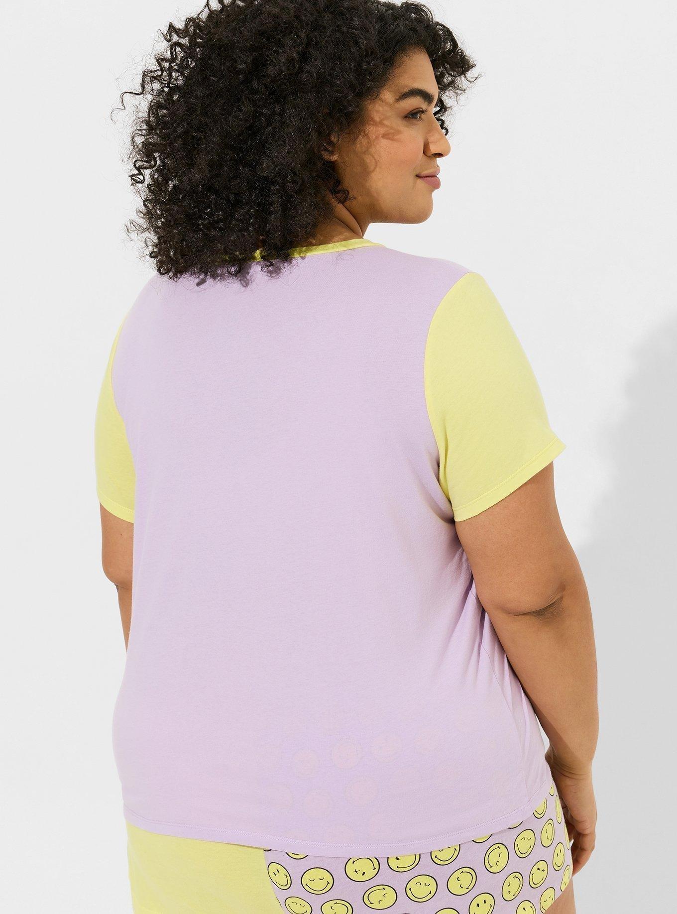 Smiley Color Block Sleep Top