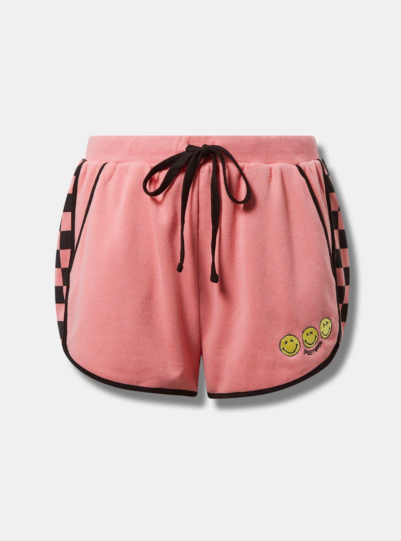 Smiley Cozy Fleece Drawstring Shorts