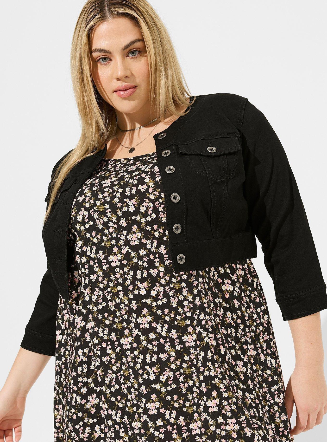 Plus size denim outlet off the shoulder jacket