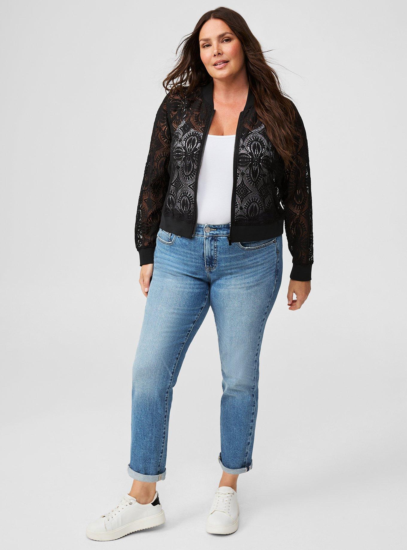 Crochet Bomber Jacket, DEEP BLACK, alternate