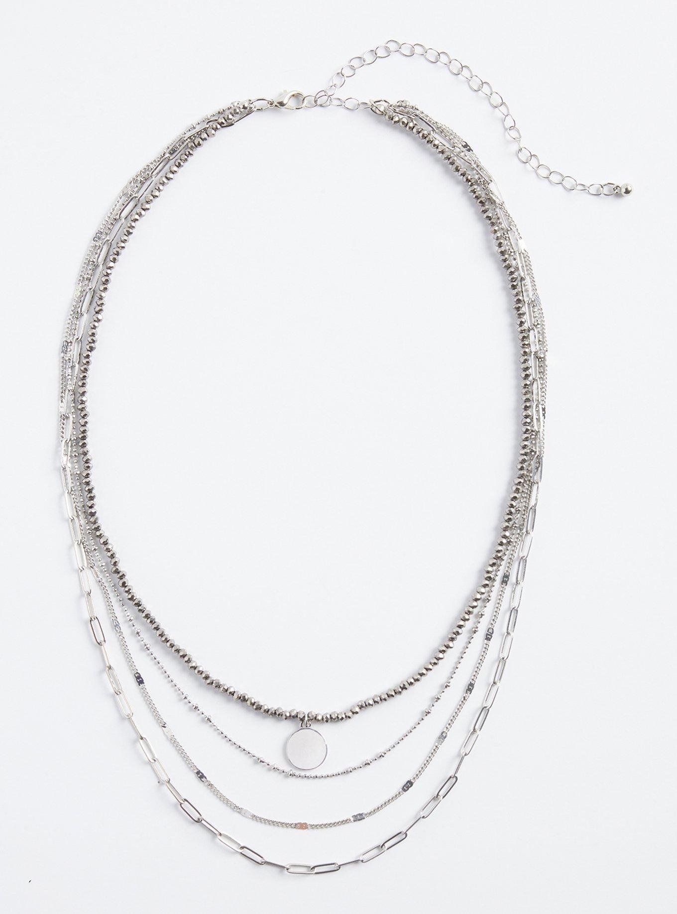 Plus Size - Beaded Layered Link Necklace - Torrid