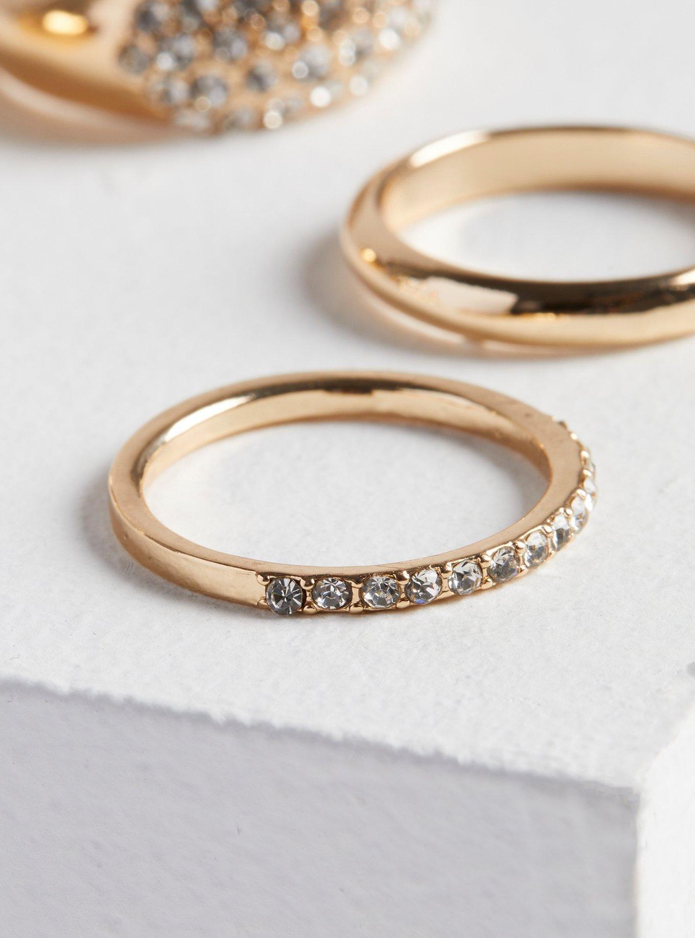 Pave Dome Ring Set