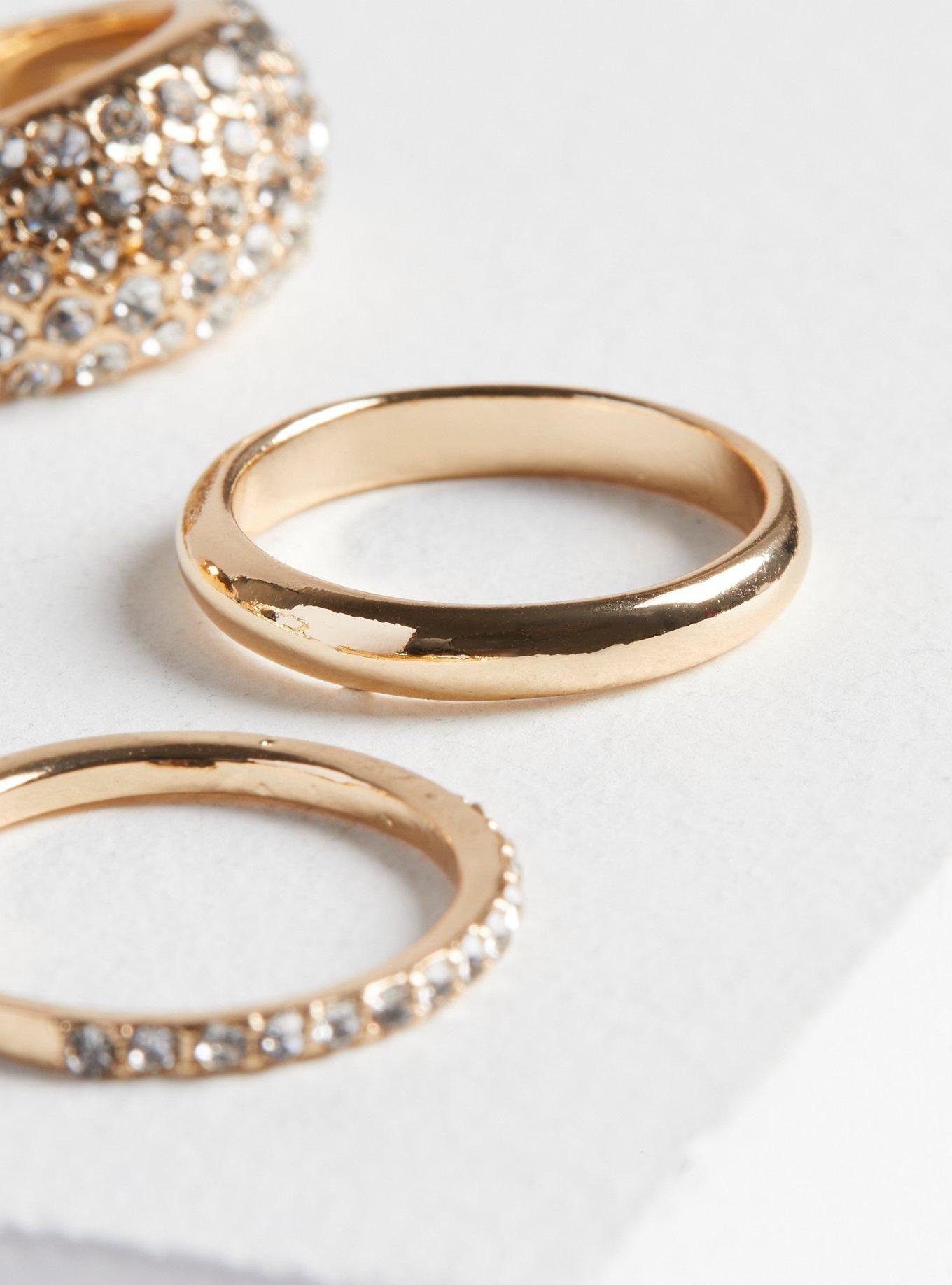 Pave Dome Ring Set