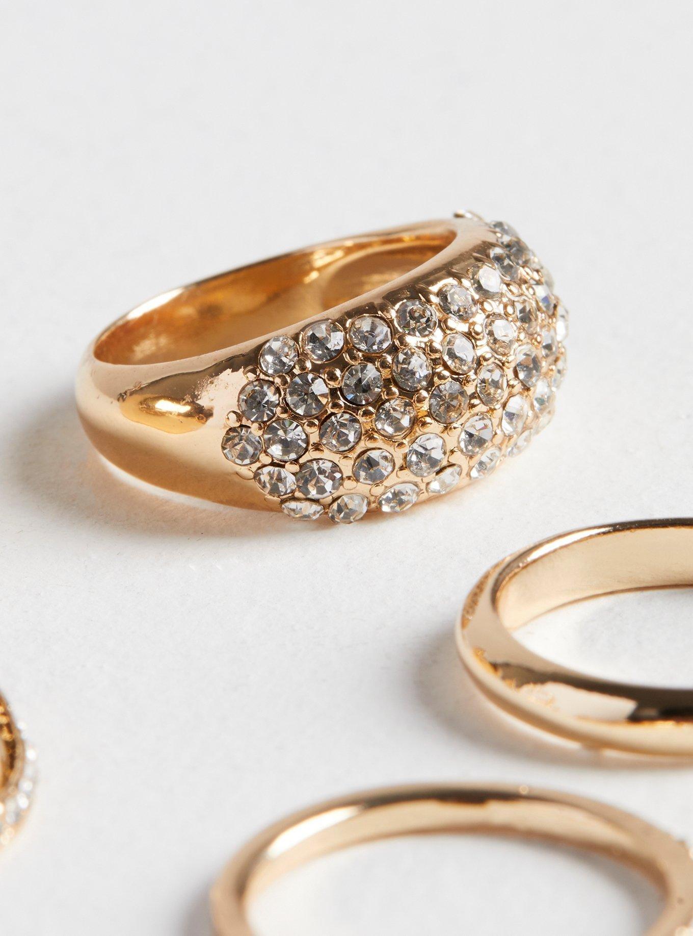 Pave Dome Ring Set