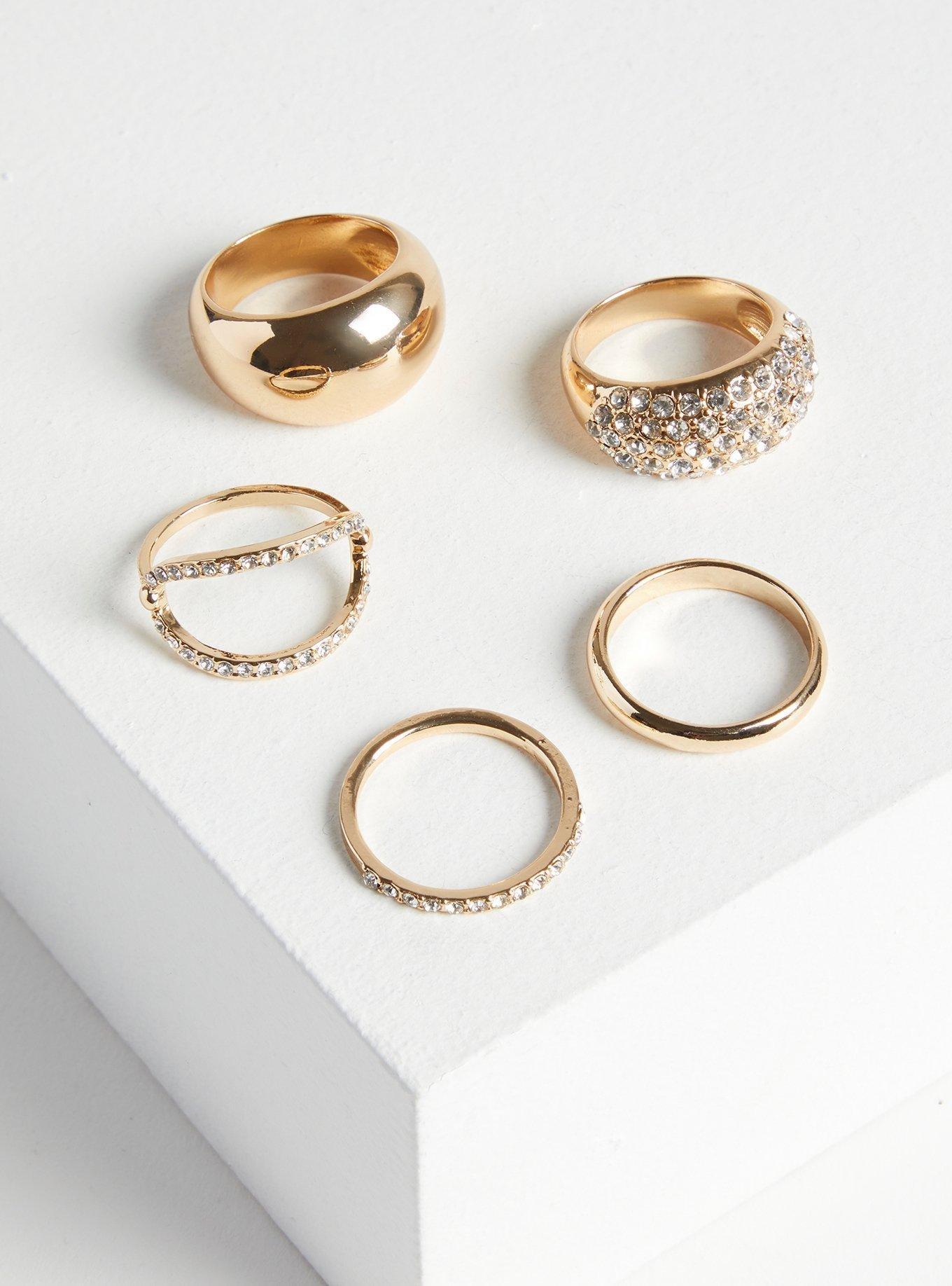 Pave Dome Ring Set