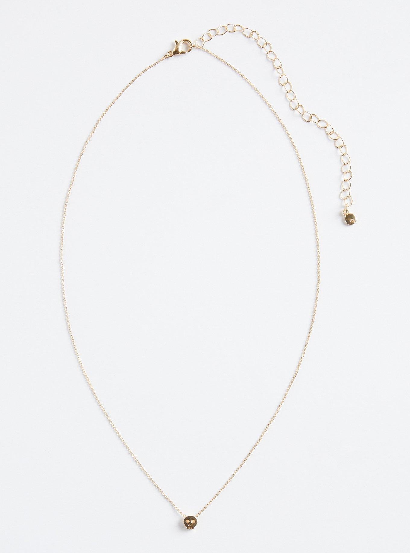Plus Size - Delicate Mini Skull Necklace - Torrid