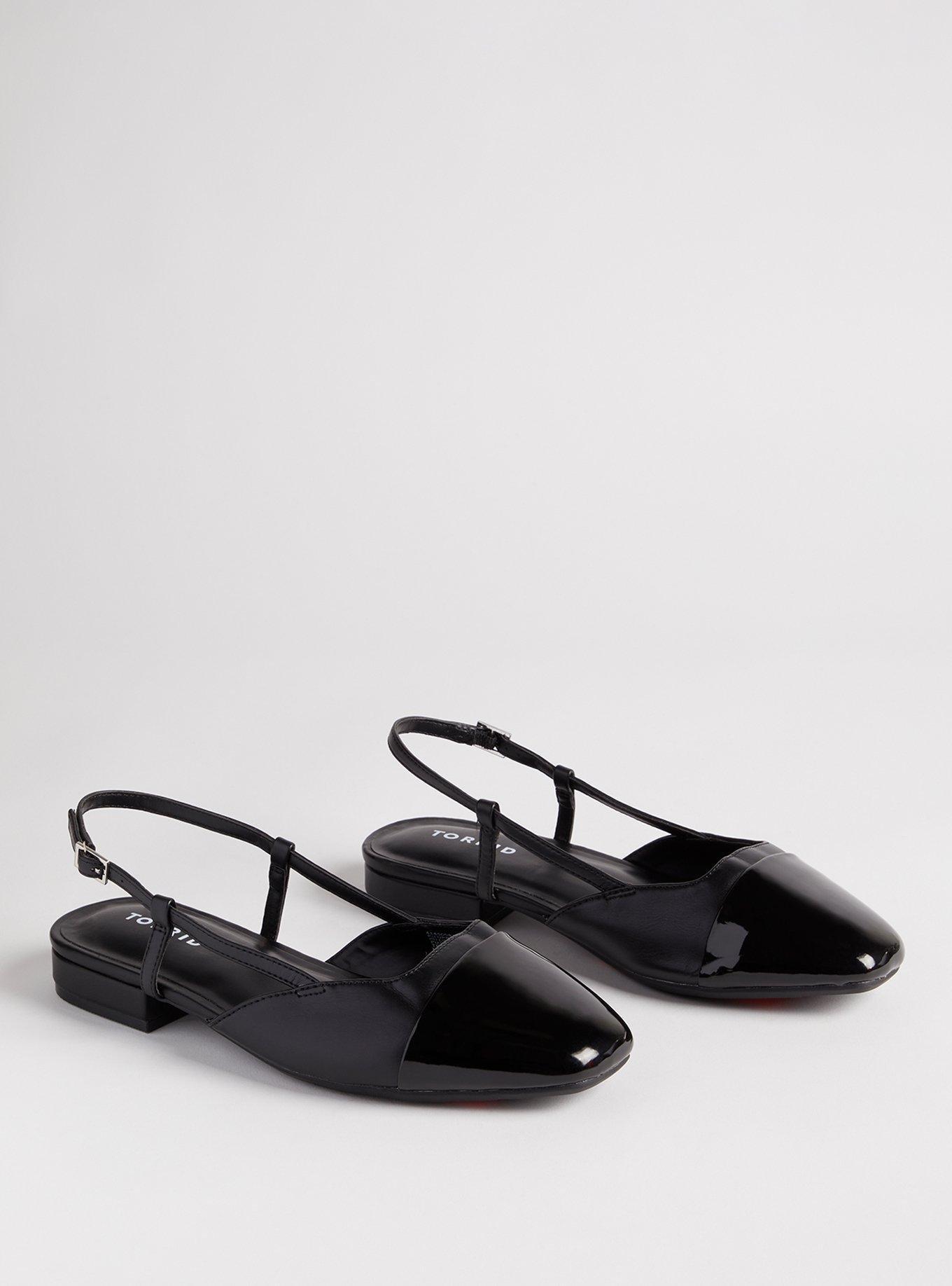 Cap Toe Slingback Flat (WW