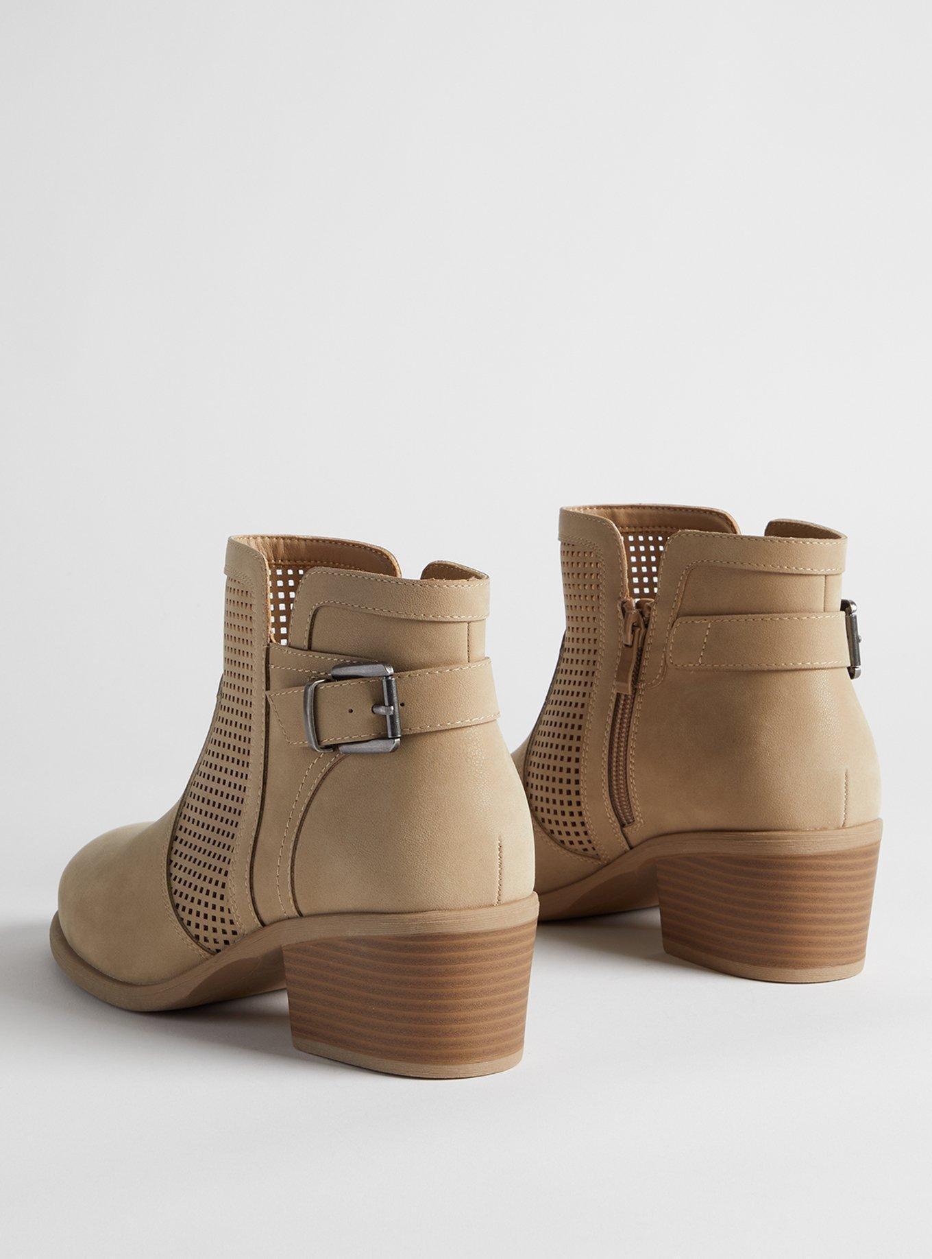 Perforated Buckle Ankle Bootie (WW