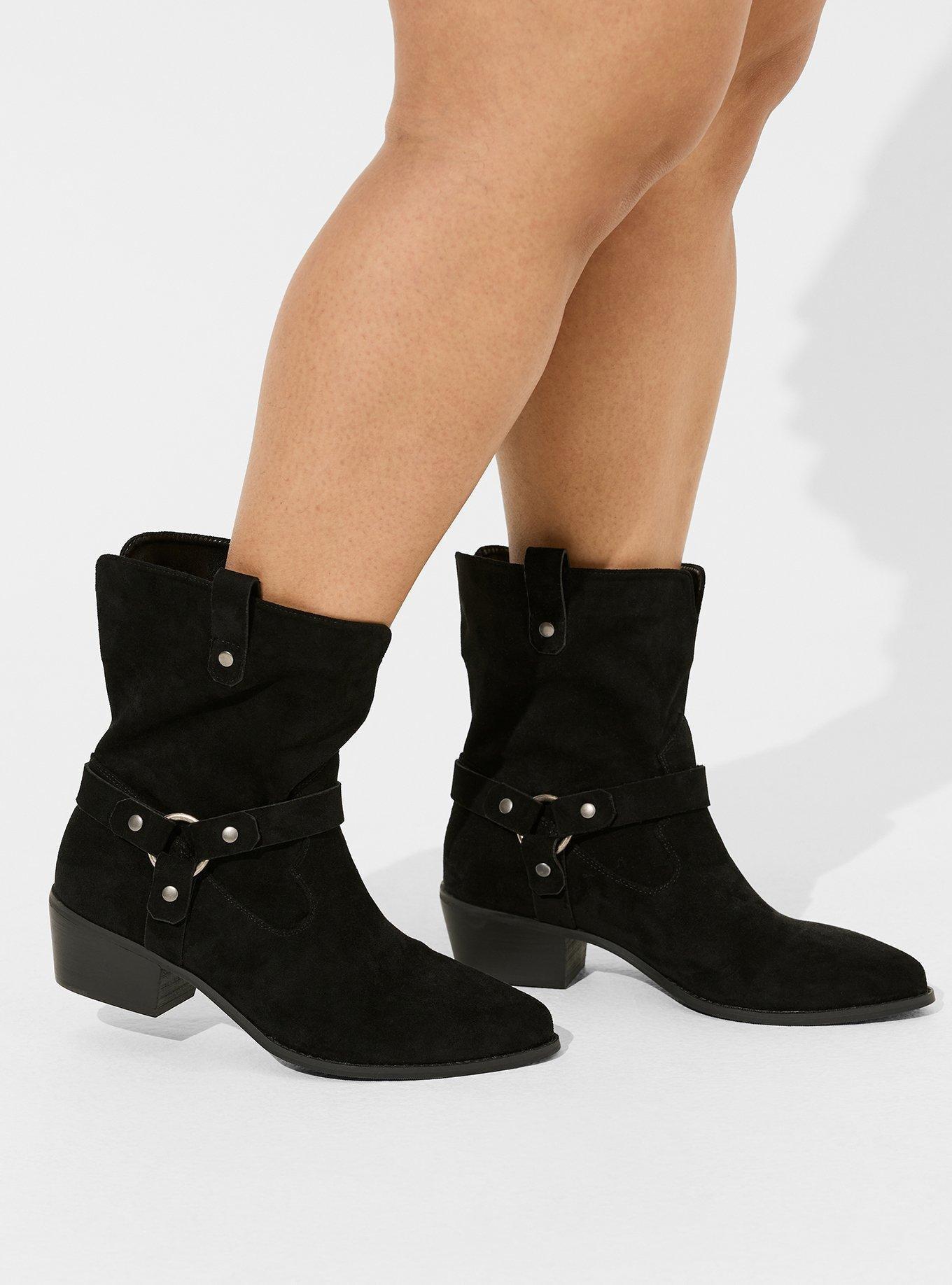 Pointed Toe Harness Midshaft Bootie (WW), BLACK, alternate