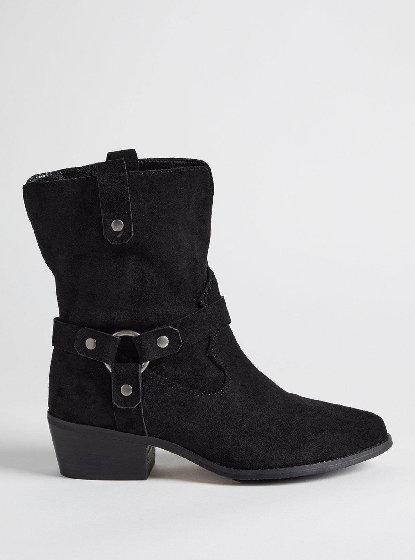 Pointed Toe Harness Midshaft Bootie (WW), BLACK, alternate