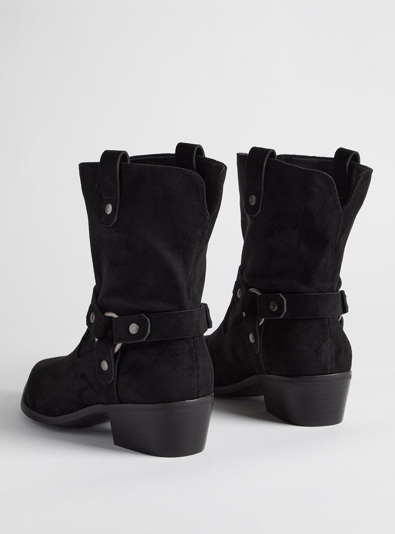 Pointed Toe Harness Midshaft Bootie (WW), BLACK, alternate