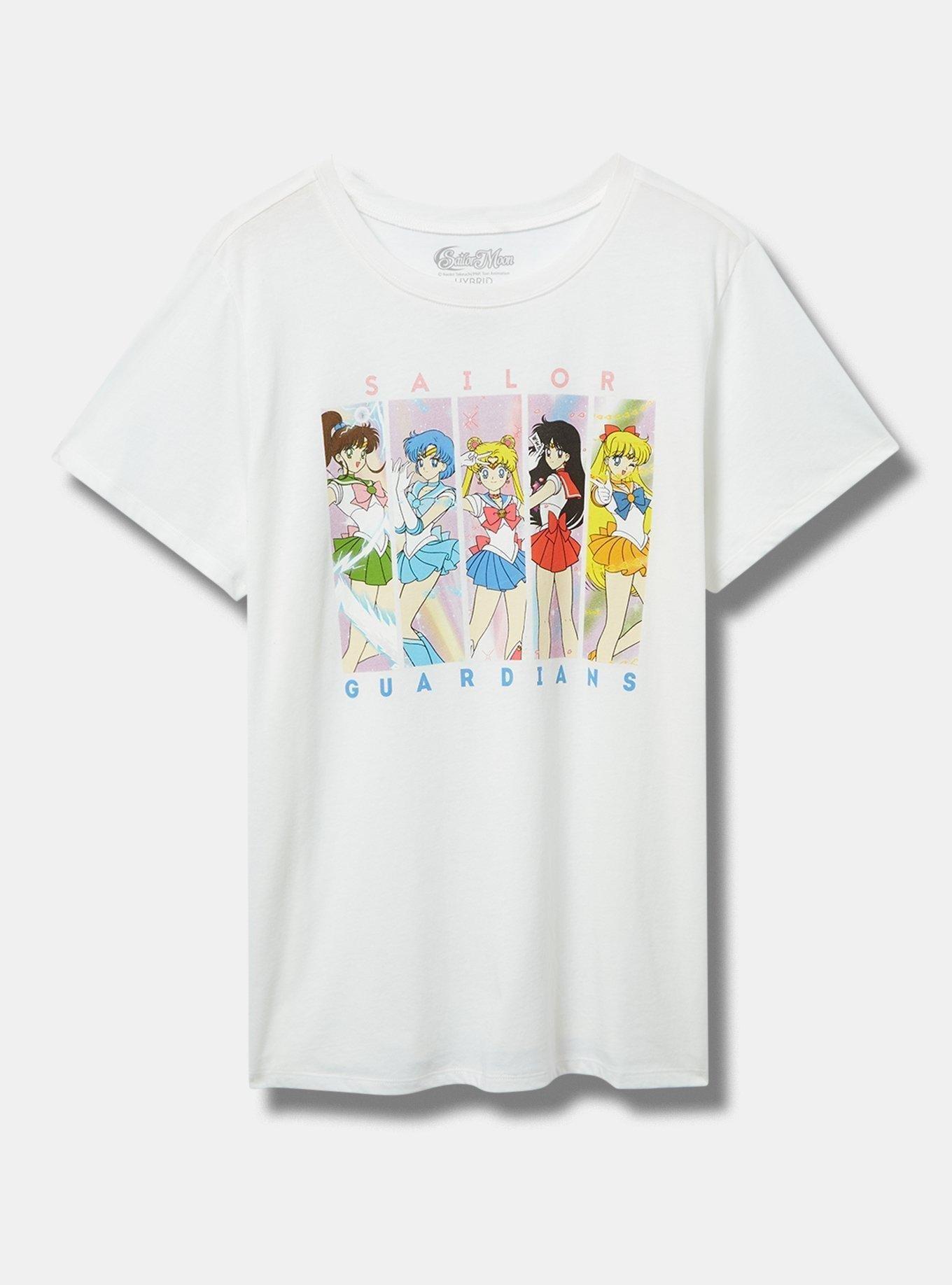 Plus Size Sailor Moon Classic Fit Cotton Crew Neck Tee, BLANC DE BLANC, hi-res