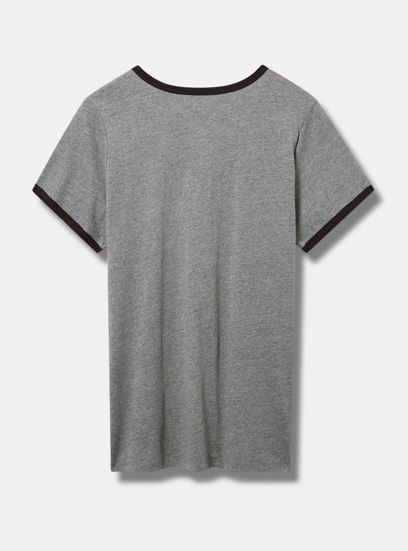 Plus Size Hello Kitty Classic Fit Cotton Ringer Tee, MEDIUM HEATHER GREY, alternate