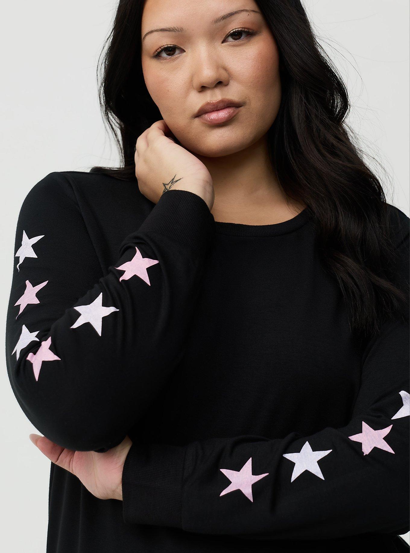 French Terry Pullover Lounge Sweatshirt, PINK STARRY, alternate