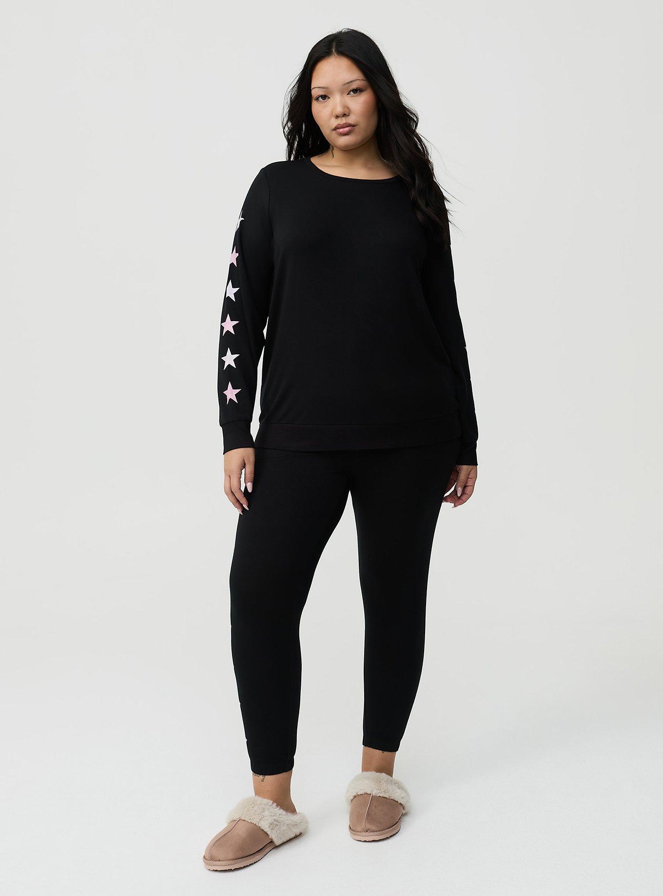 French Terry Pullover Lounge Sweatshirt, PINK STARRY, alternate