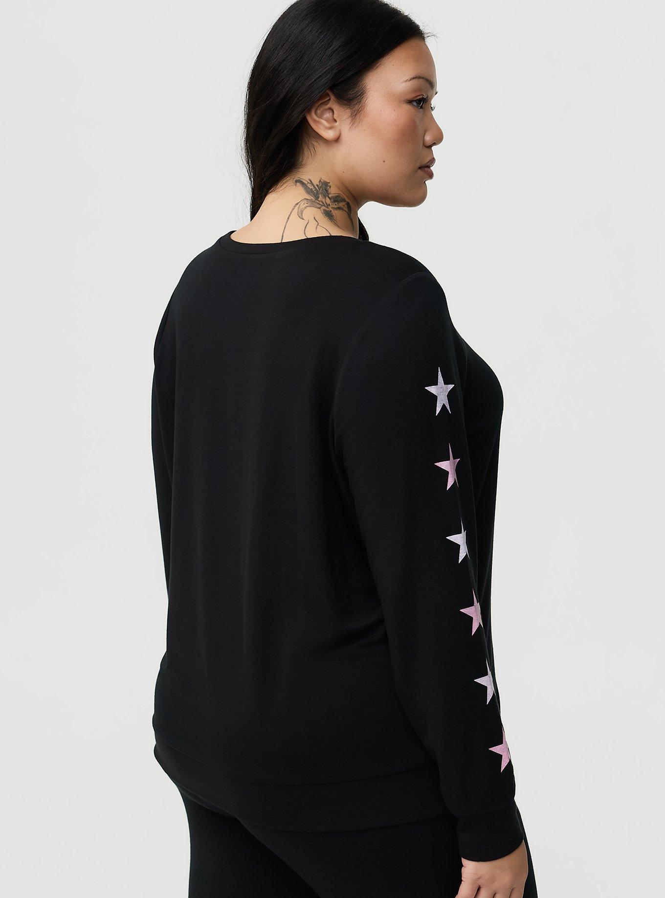 French Terry Pullover Lounge Sweatshirt, PINK STARRY, alternate