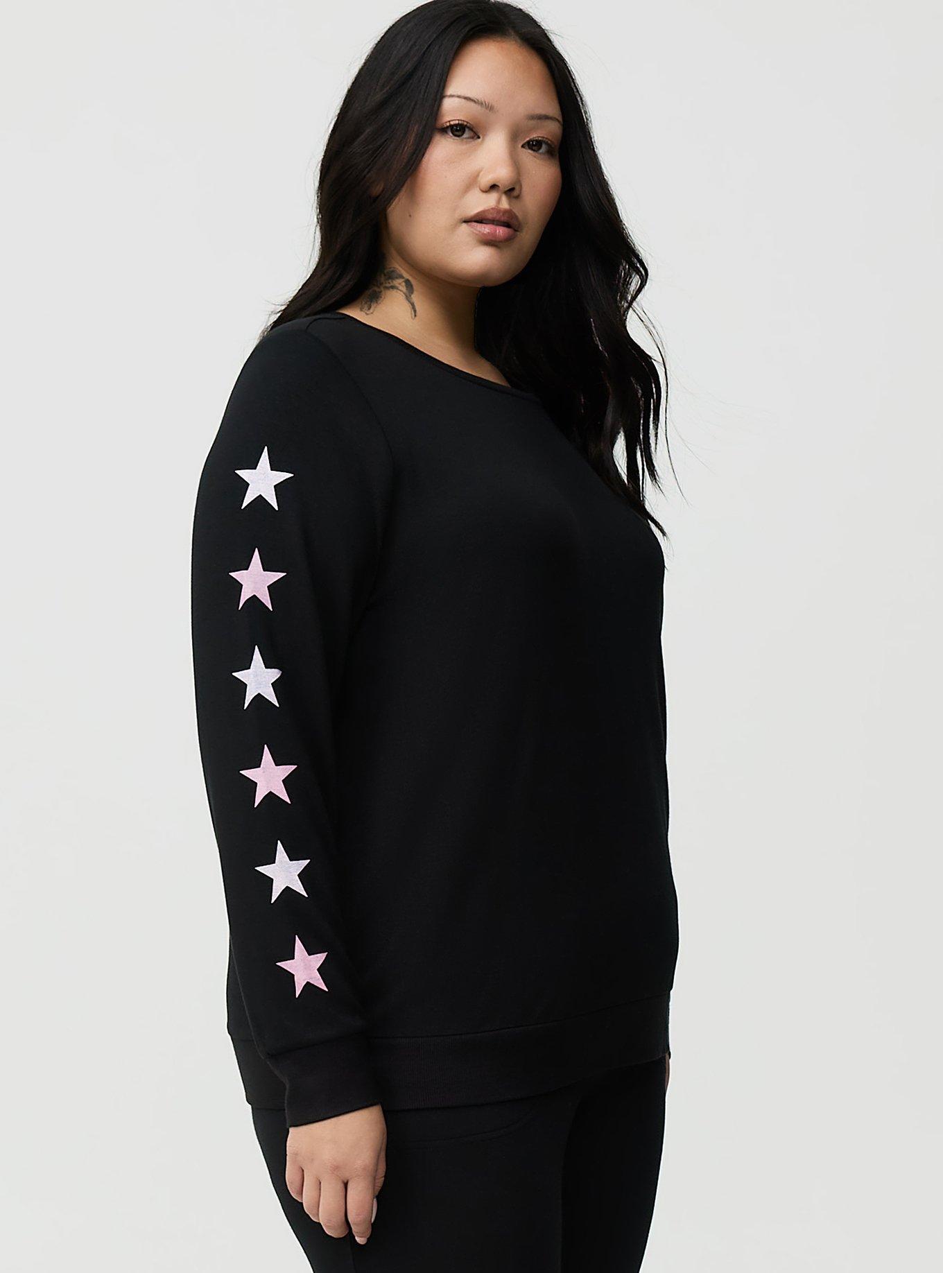 French Terry Pullover Lounge Sweatshirt, PINK STARRY, alternate