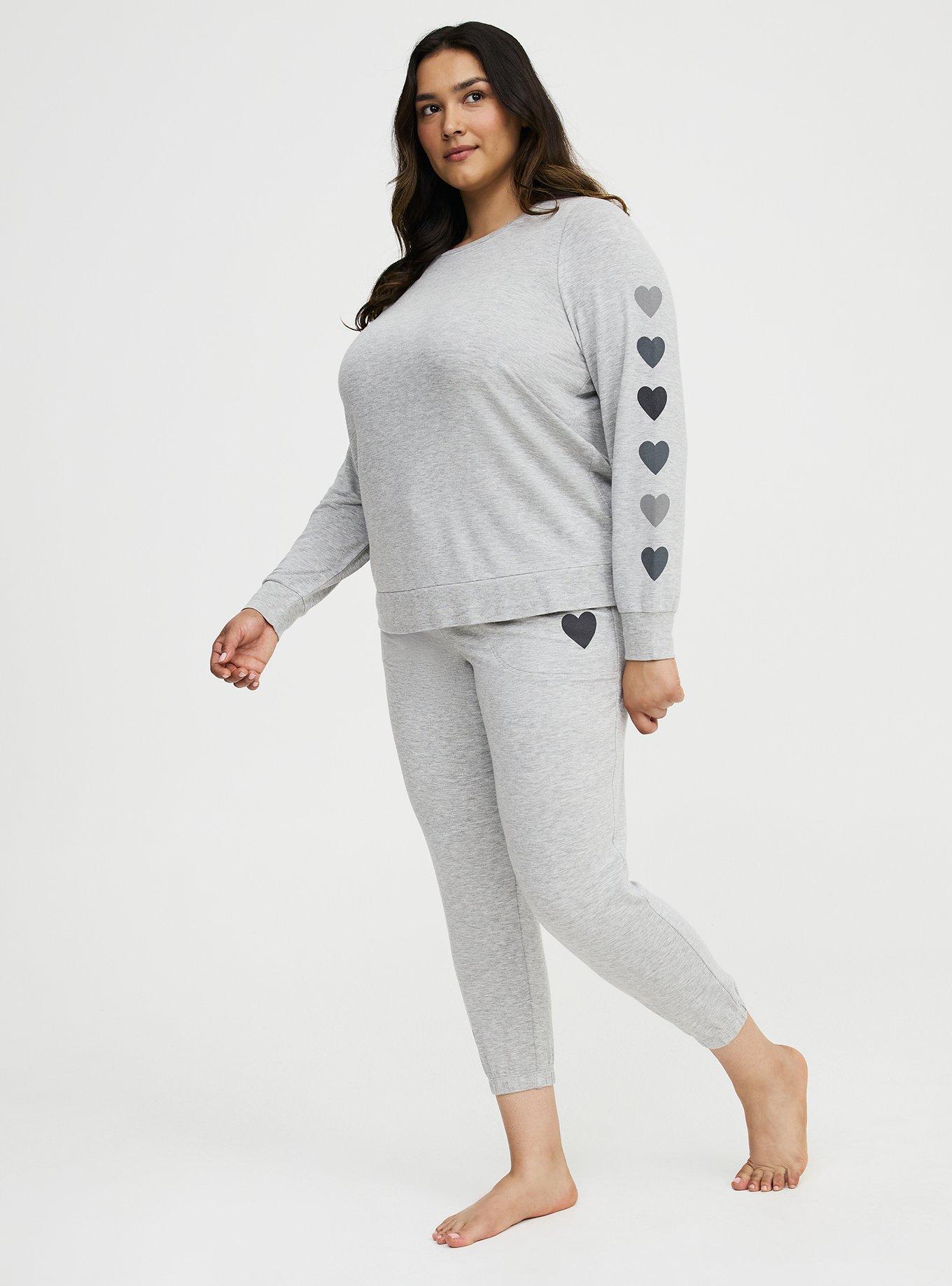 French Terry Pullover Lounge Sweatshirt, SOFT HEART, alternate