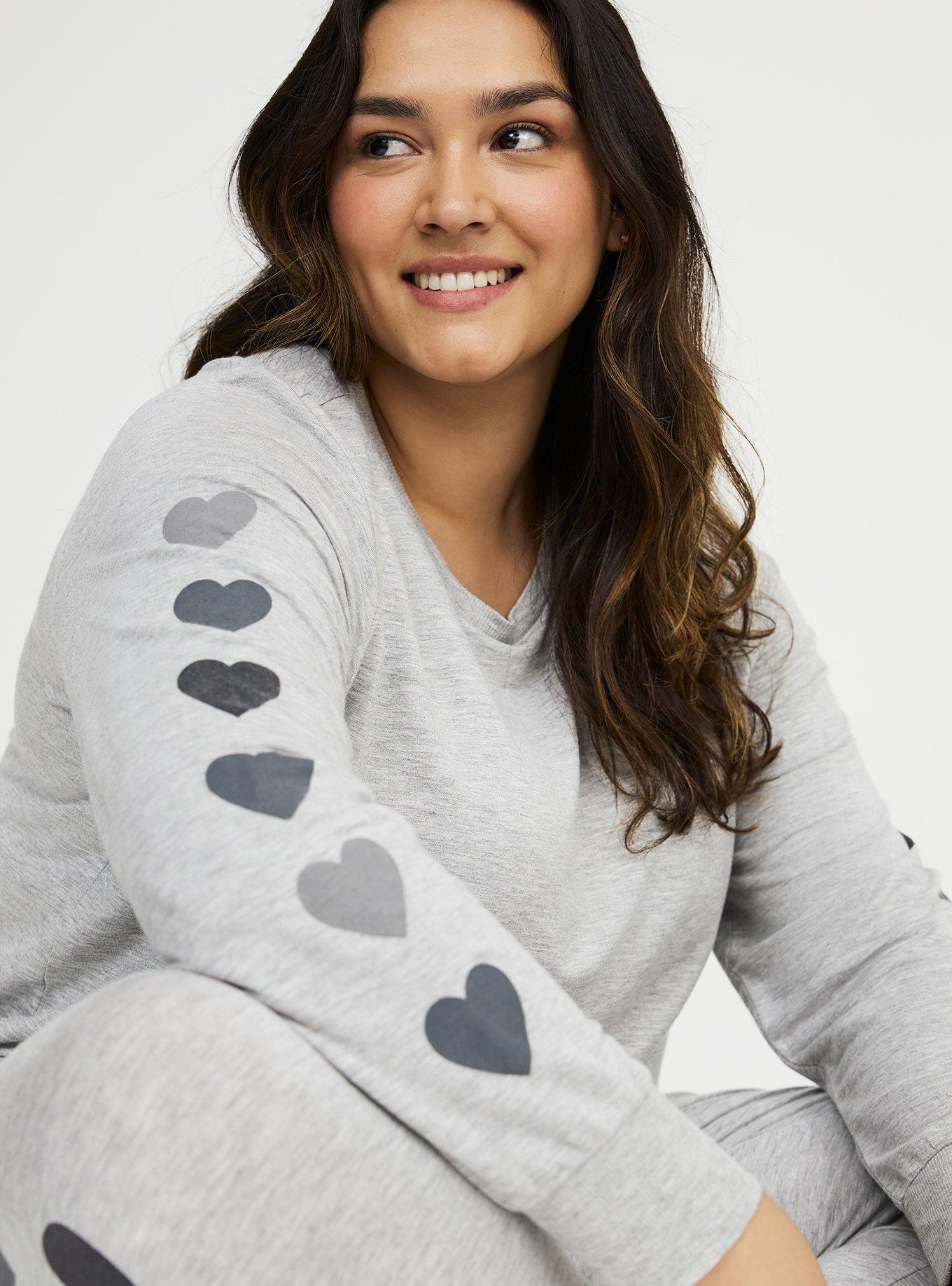 French Terry Pullover Lounge Sweatshirt, SOFT HEART, alternate