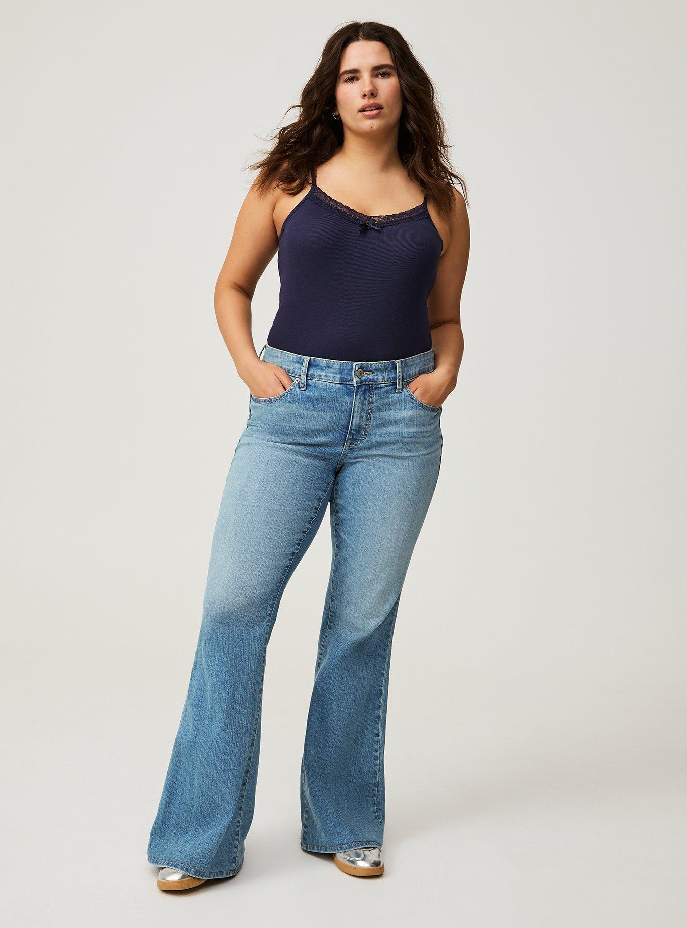 Plus Size Super Flared Jeans  Super flare jeans, Plus size outfits, Flare  jeans outfit plus size