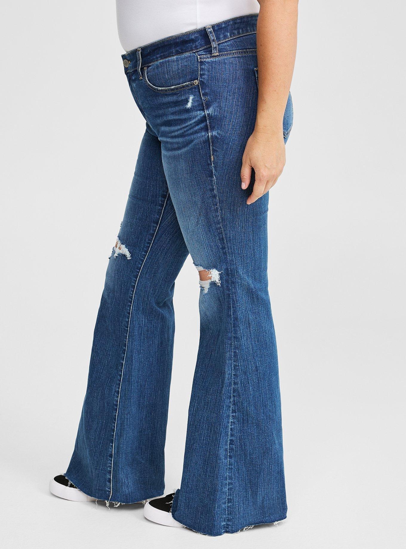 TORRID medium wash FLARE VINTAGE STRETCH selling MID-RISE JEAN