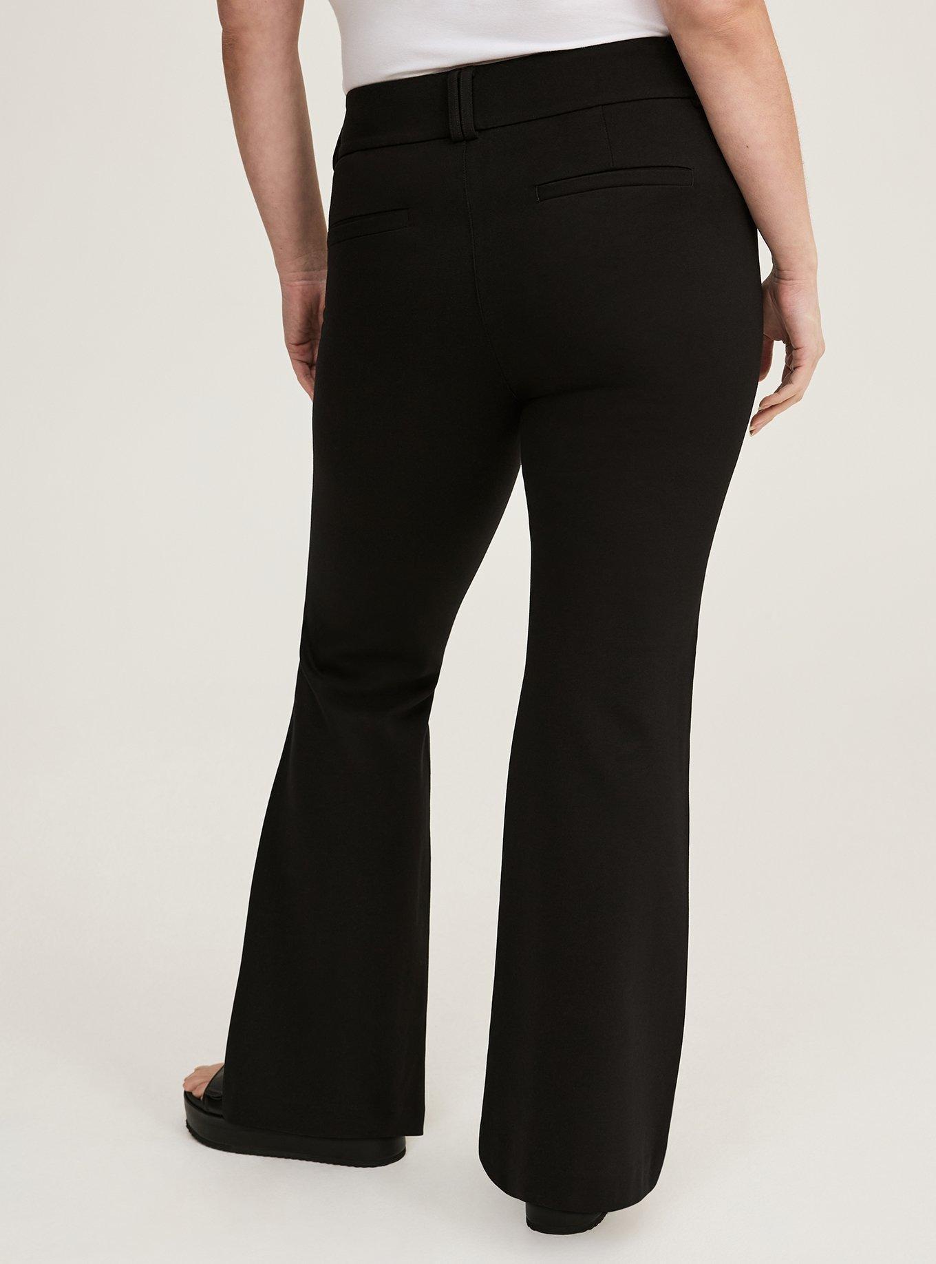 Trouser A-Line Flare Studio Luxe Ponte Pant, DEEP BLACK, alternate