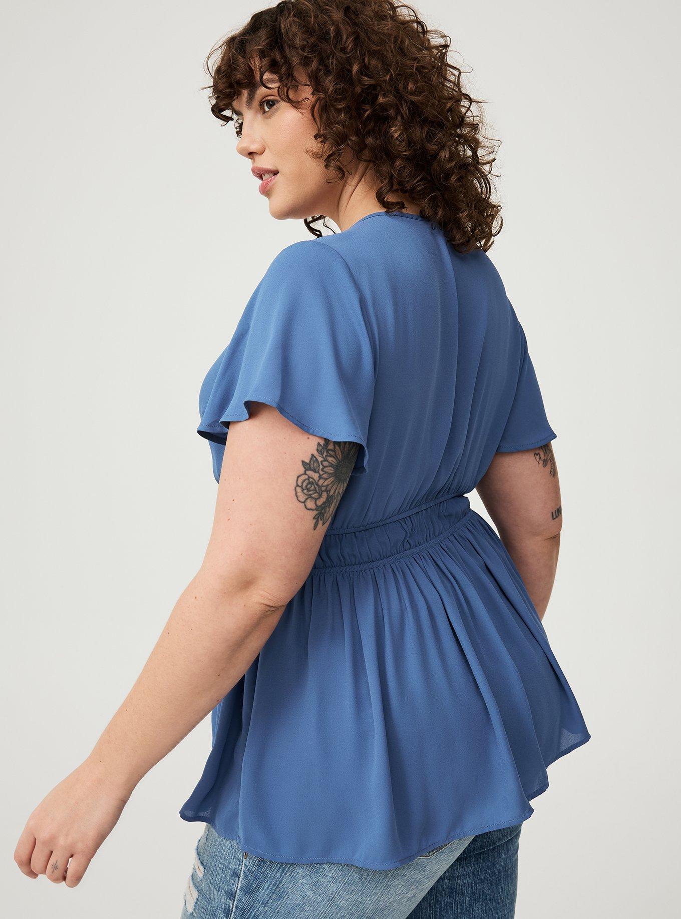 Babydoll Flutter Sleeve Blouse