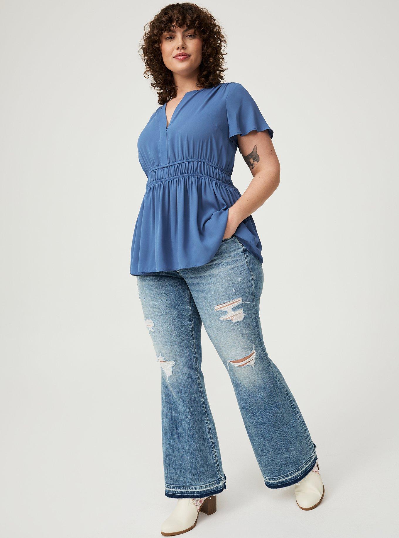 Babydoll Flutter Sleeve Blouse