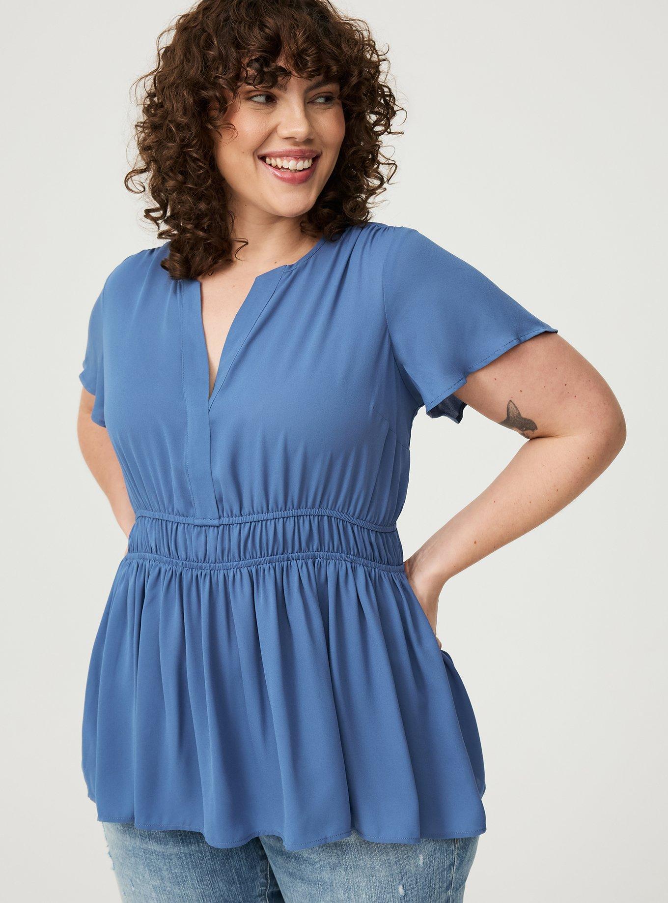 Babydoll Flutter Sleeve Blouse