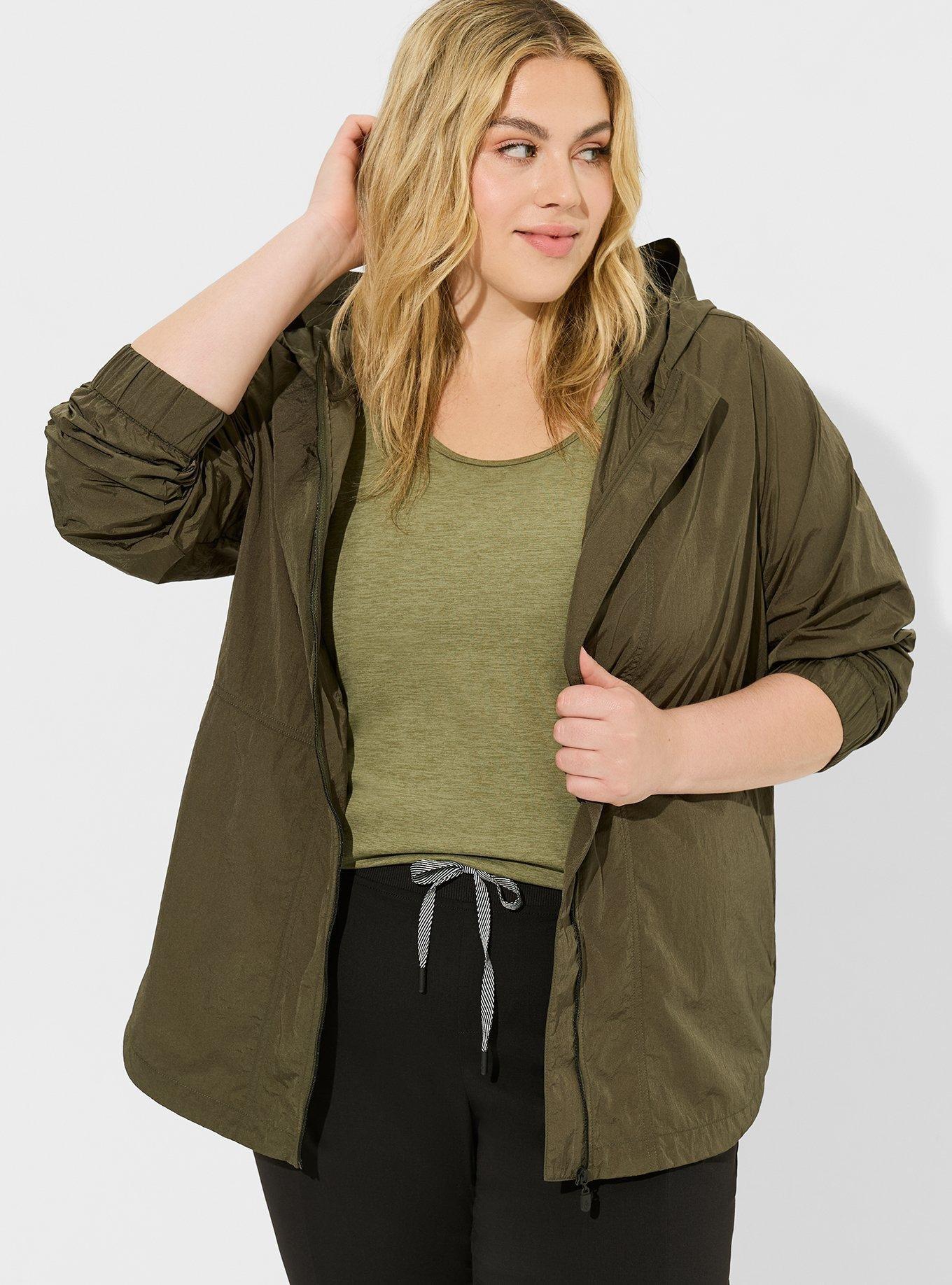 Plus Size Happy Camper Satin Nylon Fanny Pack Active Jacket Torrid