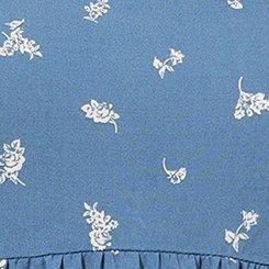 Plus Size Mini Challis Sleeveless Sundress, CHERISHED DITSY FLORAL BLUE HORIZON, swatch