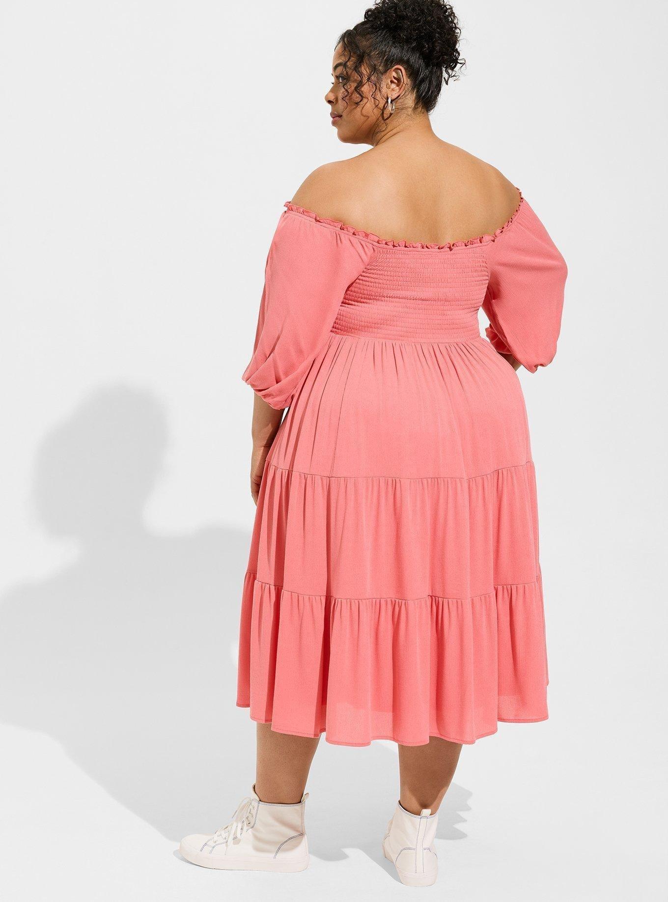 Midi Washable Gauze Off The Shoulder Dress