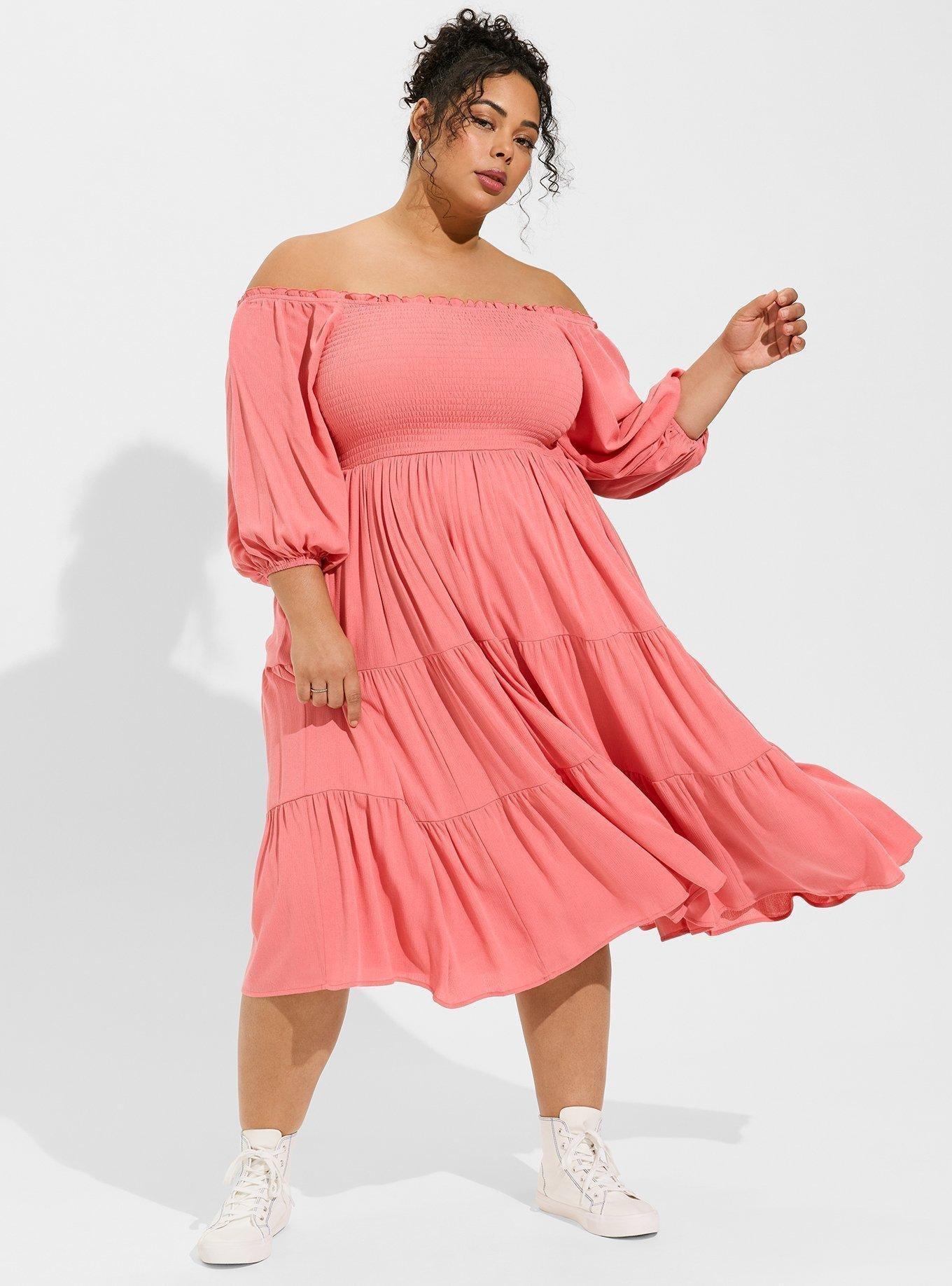 Midi Washable Gauze Off The Shoulder Dress