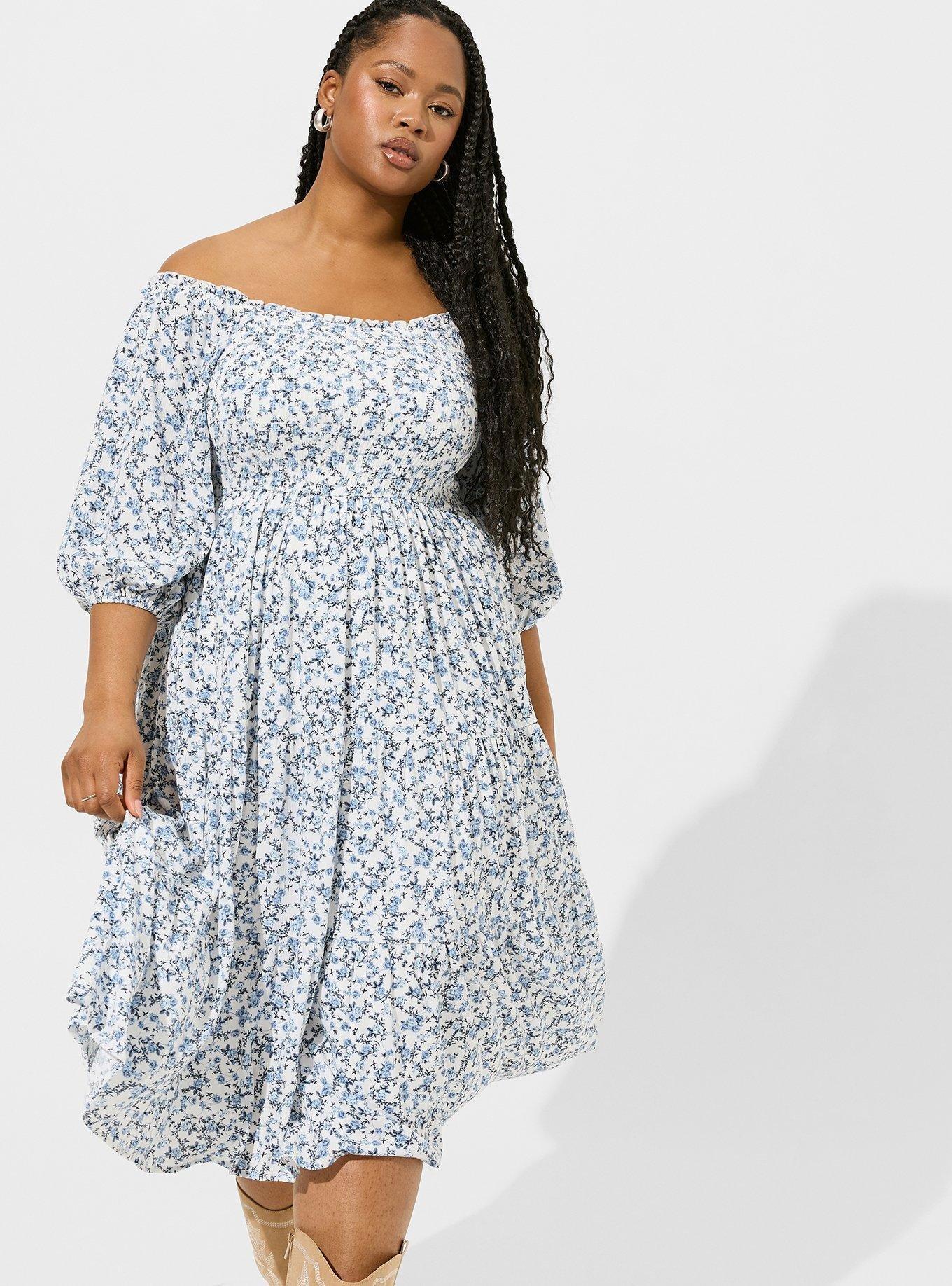 Midi Washable Gauze Off The Shoulder Dress