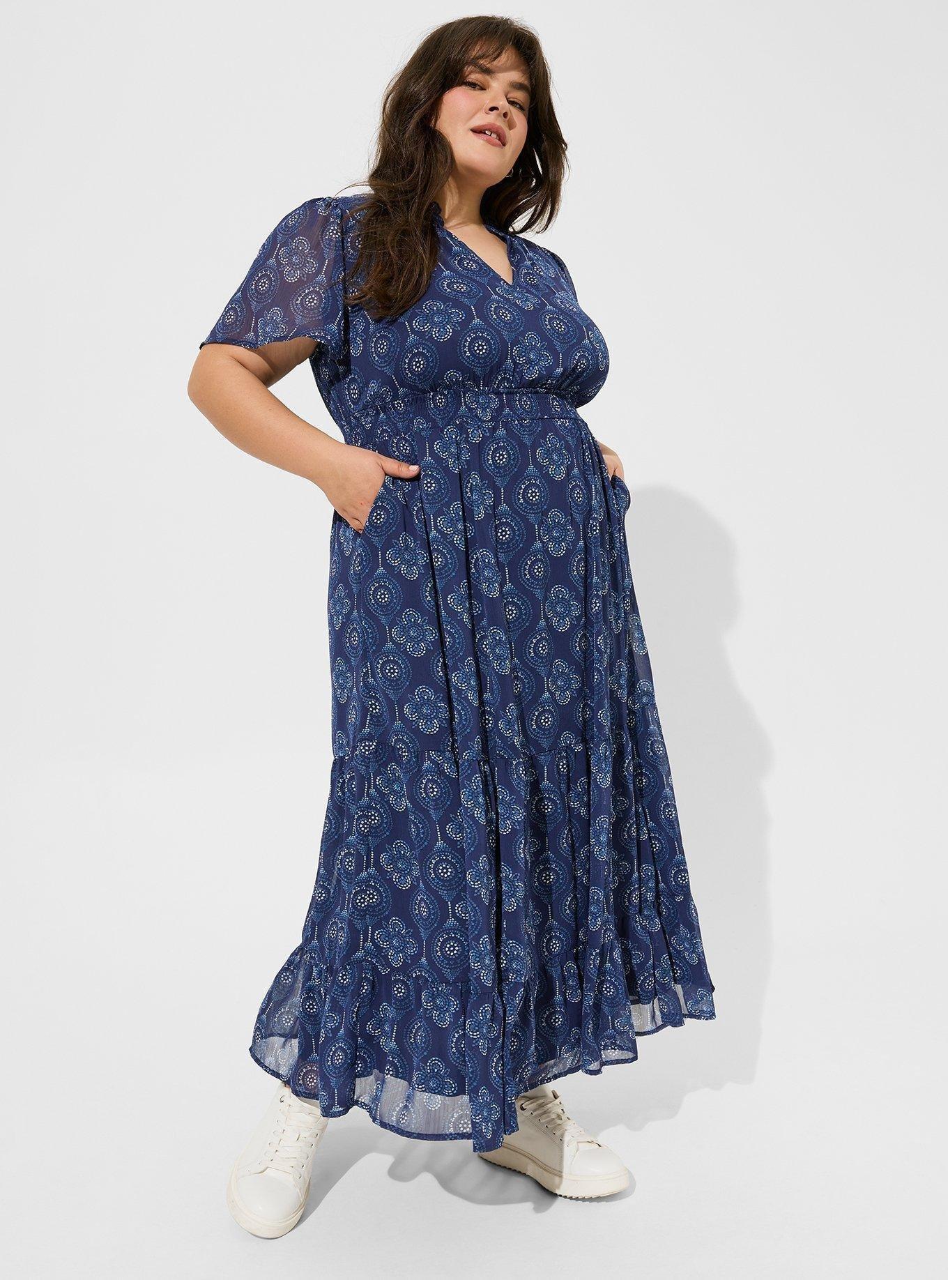 Lucky Brand, Dresses, Tie Dye Blue Maxi Dress Small