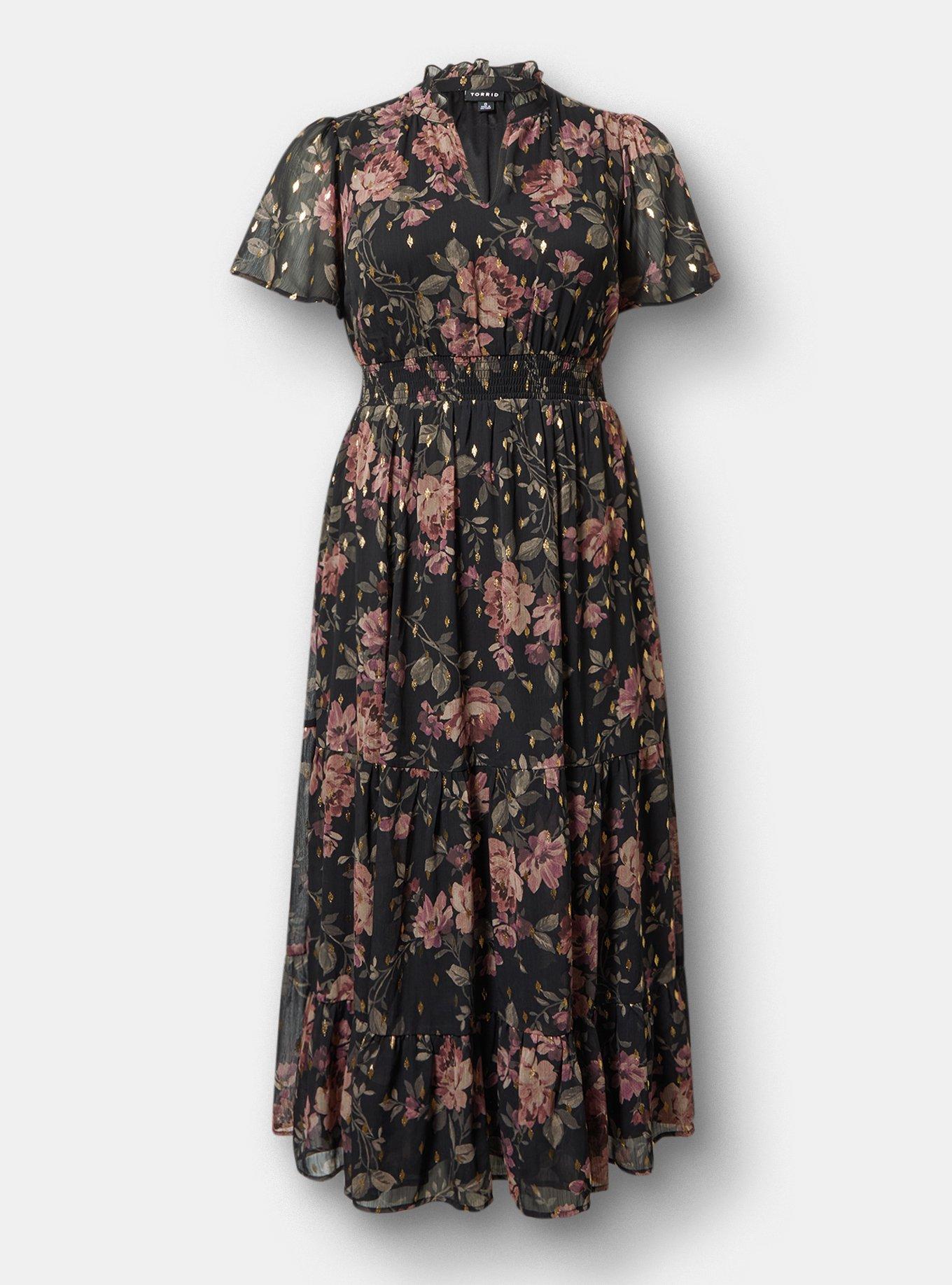 Plus Size - Ruffle Neckline Maxi Dress - Torrid