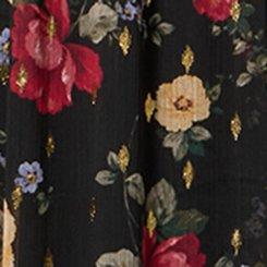Ruffle Neckline Maxi Dress, ODE FLORAL BLACK, swatch