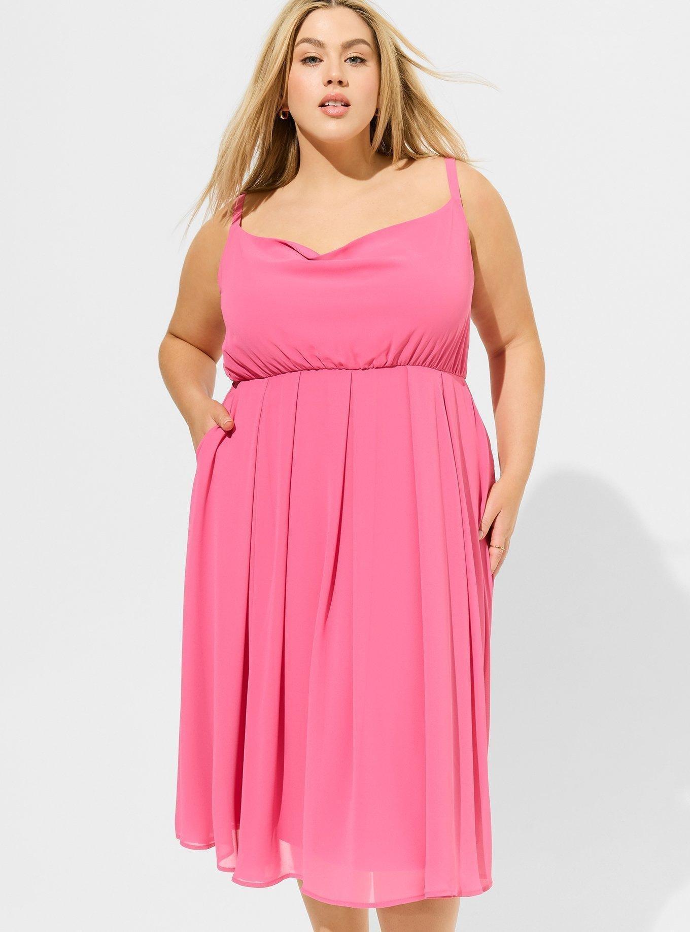 Maxi Chiffon Cowl Neck Pleated Dress