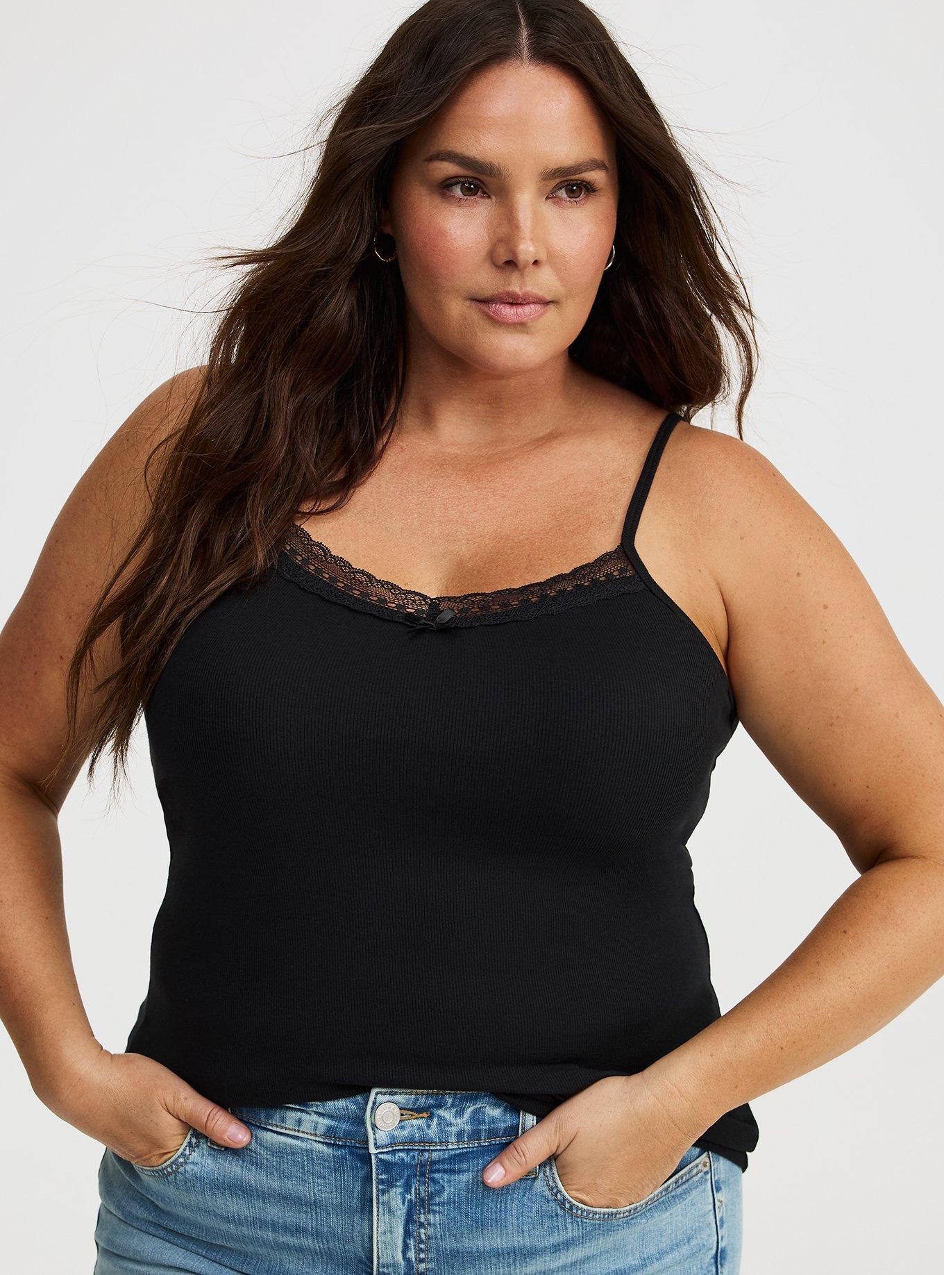Cotton Modal Rib Lace V-Neck Cami