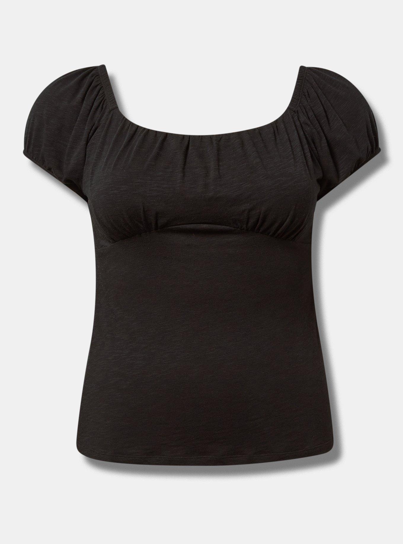 Super Soft Slub Scoop Neck Bust Fitted Top