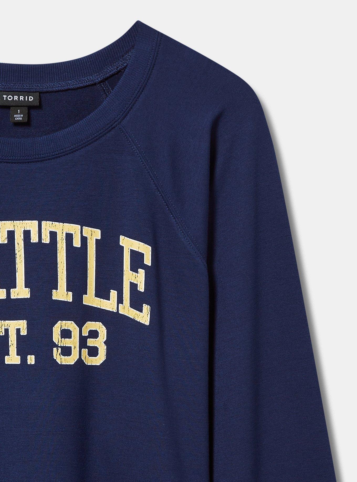 Seattle Classic Fit French Terry Crew Sweatshirt, MEDIEVAL BLUE, alternate