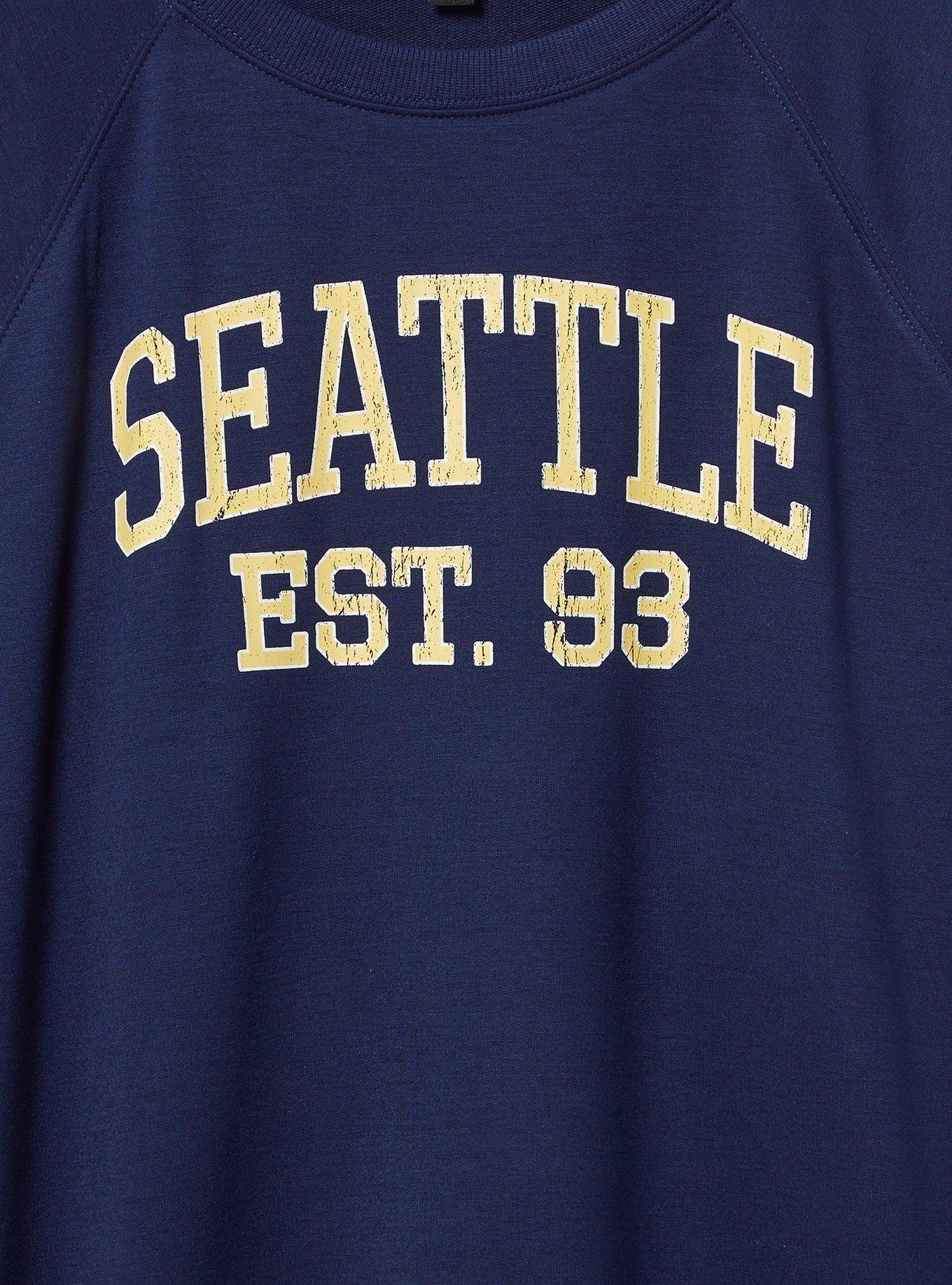 Seattle Classic Fit French Terry Crew Sweatshirt, MEDIEVAL BLUE, alternate