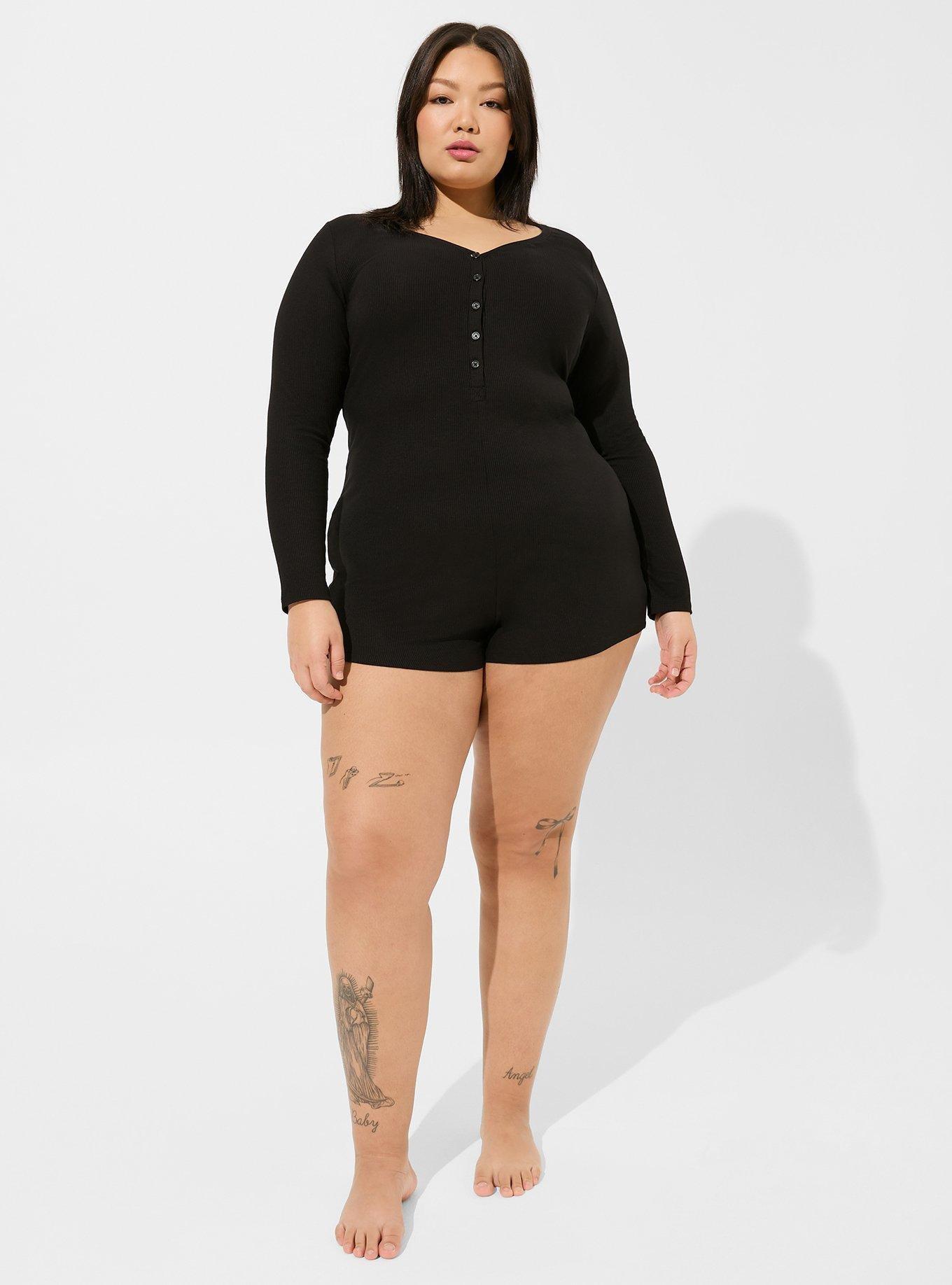 Super Soft Rib Henley Sleep Romper