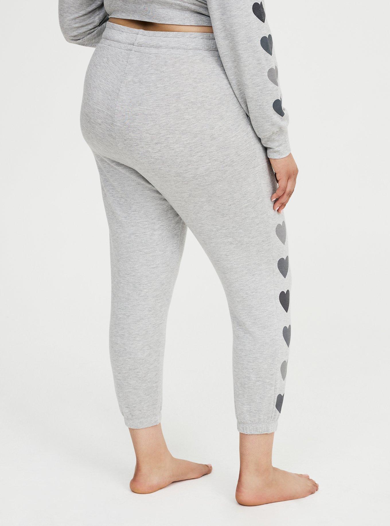 French Terry Crop Classic Lounge Jogger, SOFT HEART HEATHER GREY, alternate