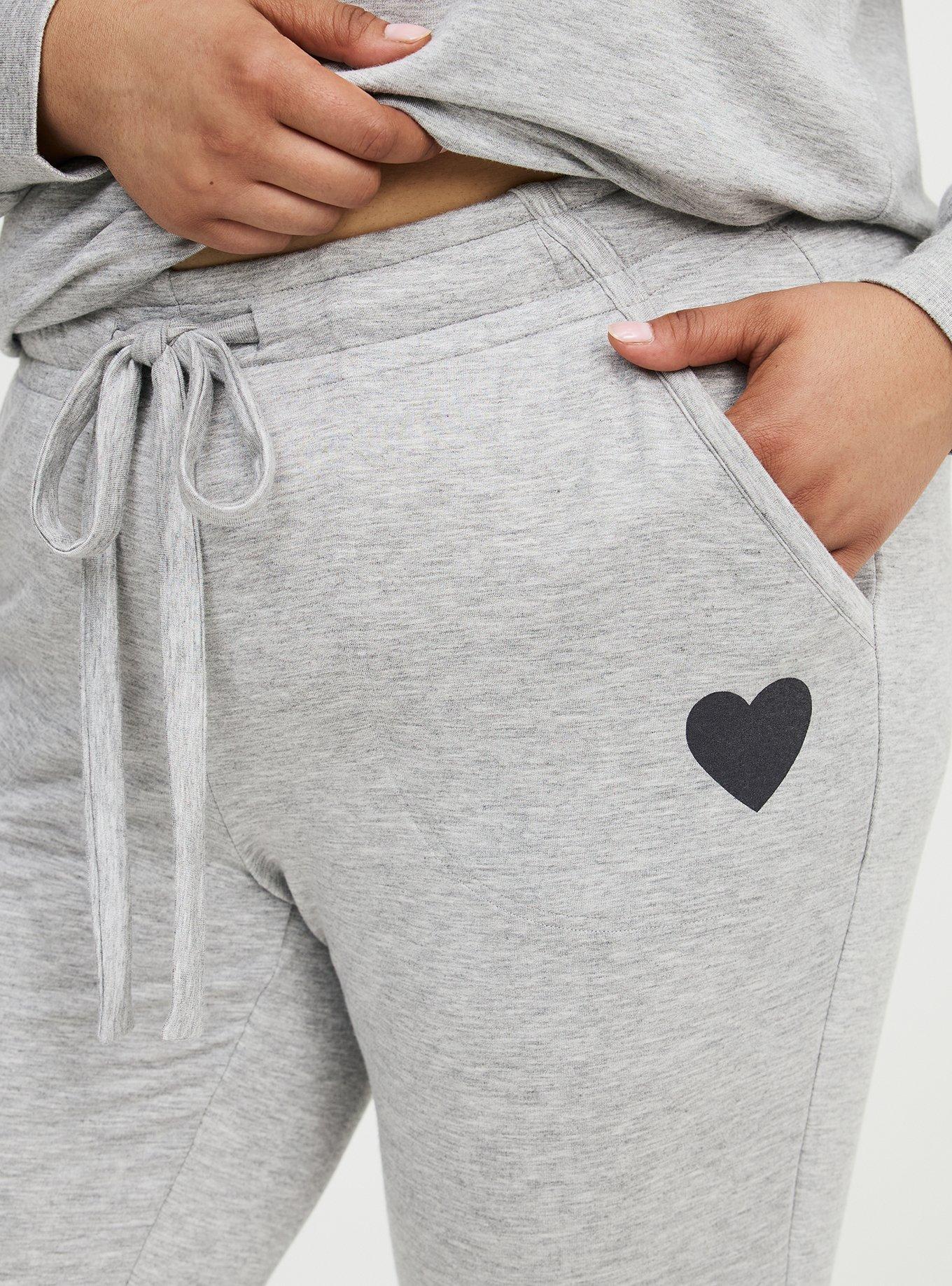 French Terry Crop Classic Lounge Jogger, SOFT HEART HEATHER GREY, alternate