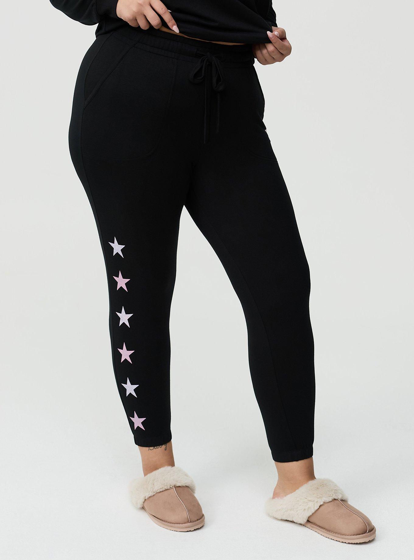 French Terry Crop Classic Lounge Jogger, PINK STARRY, alternate