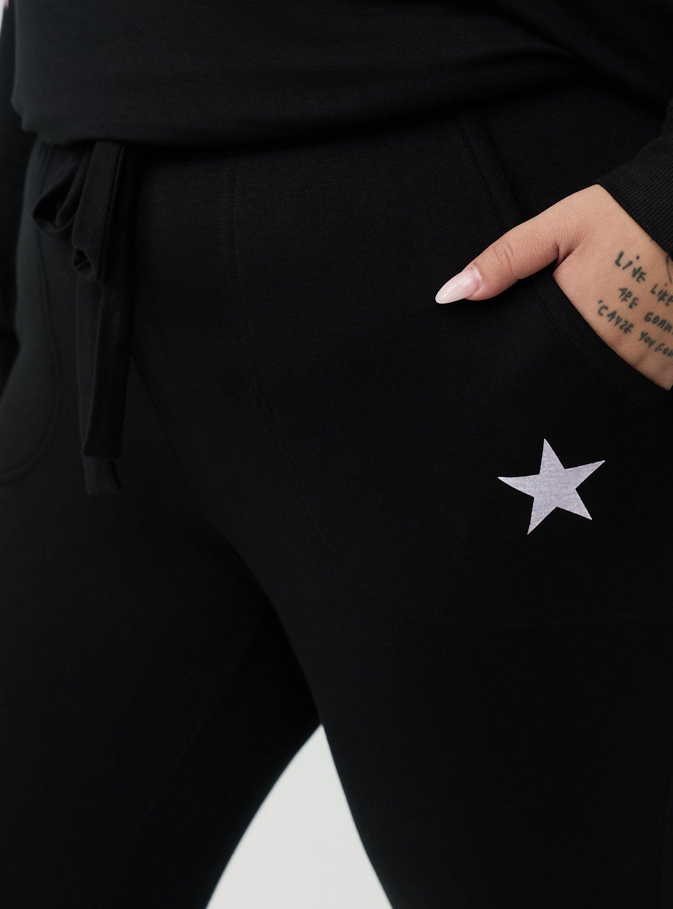 French Terry Crop Classic Lounge Jogger, PINK STARRY, alternate