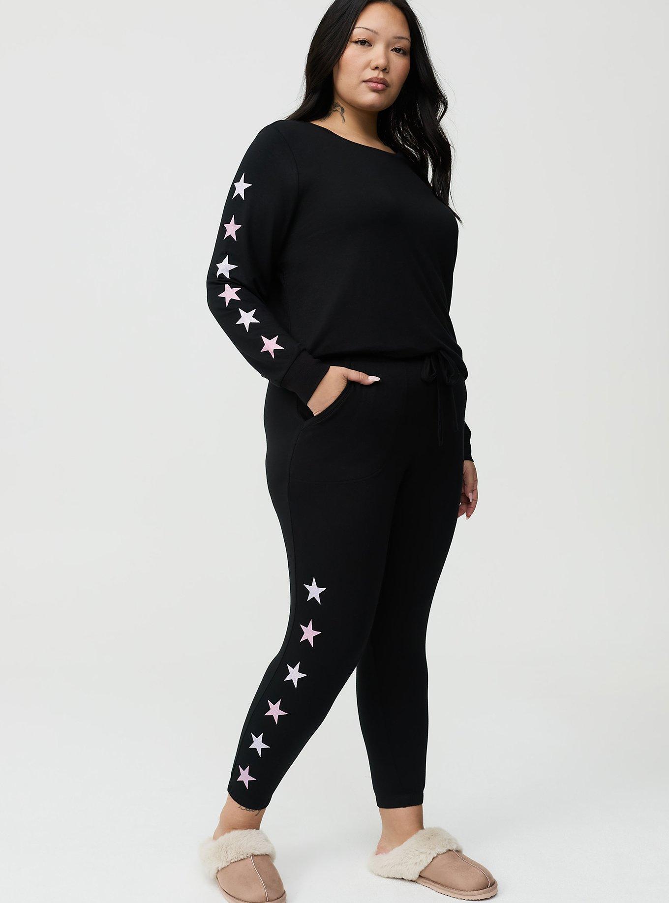 French Terry Crop Classic Lounge Jogger, PINK STARRY, alternate