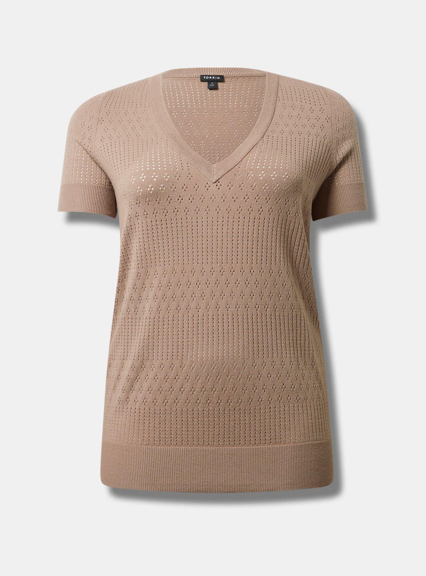 Everyday Soft Pointelle Pullover V-Neck Sweater